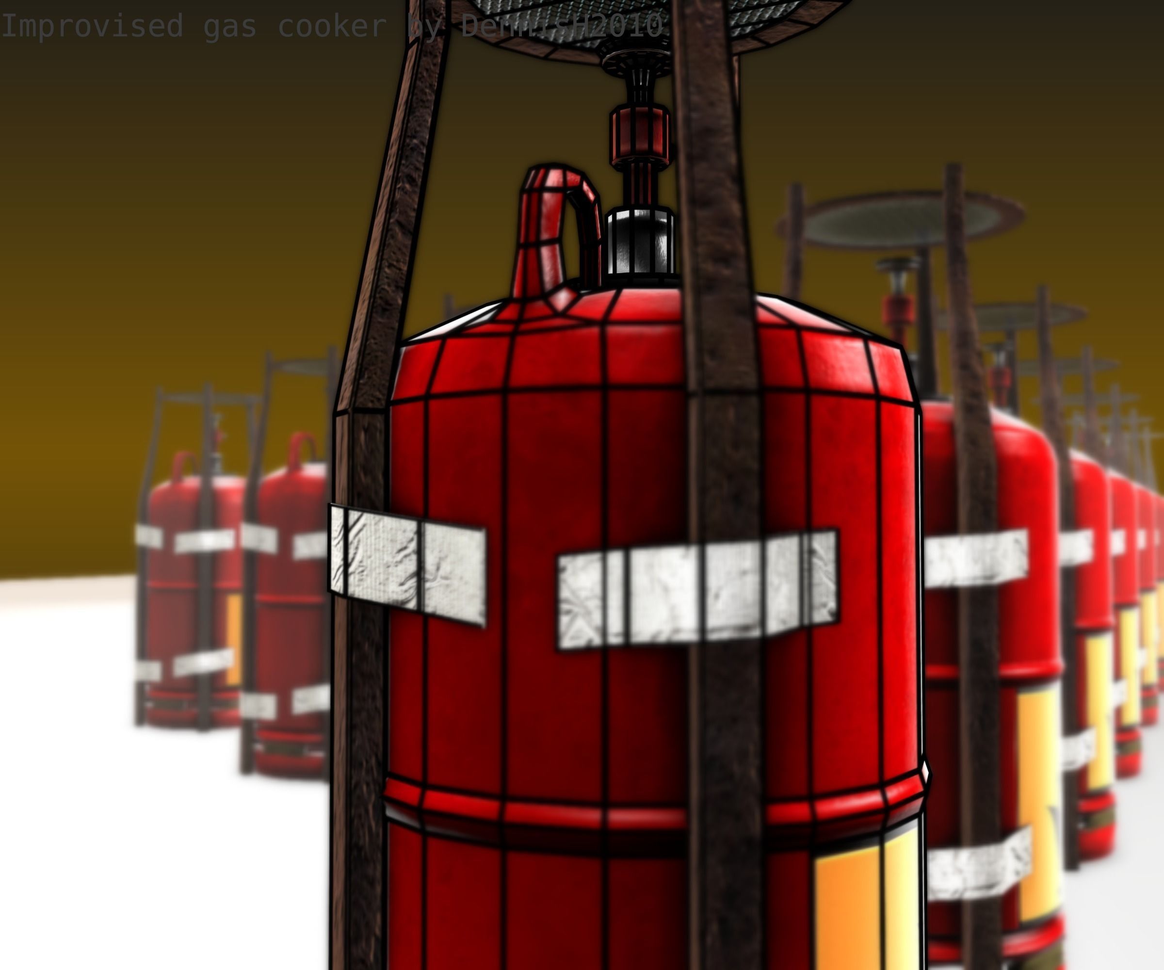 Improvised gas cooker Free low-poly 3D model_5