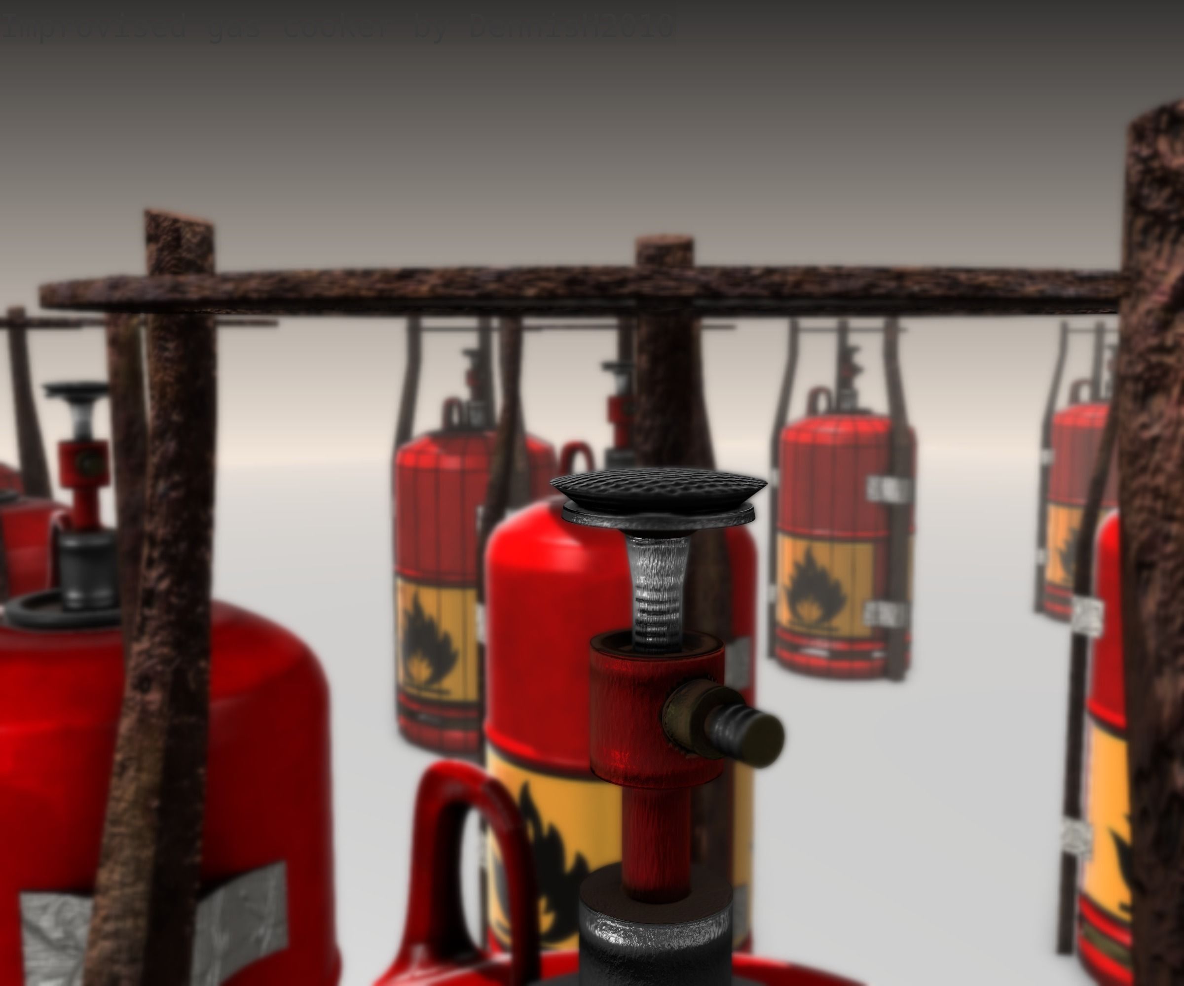 Improvised gas cooker Free low-poly 3D model_105