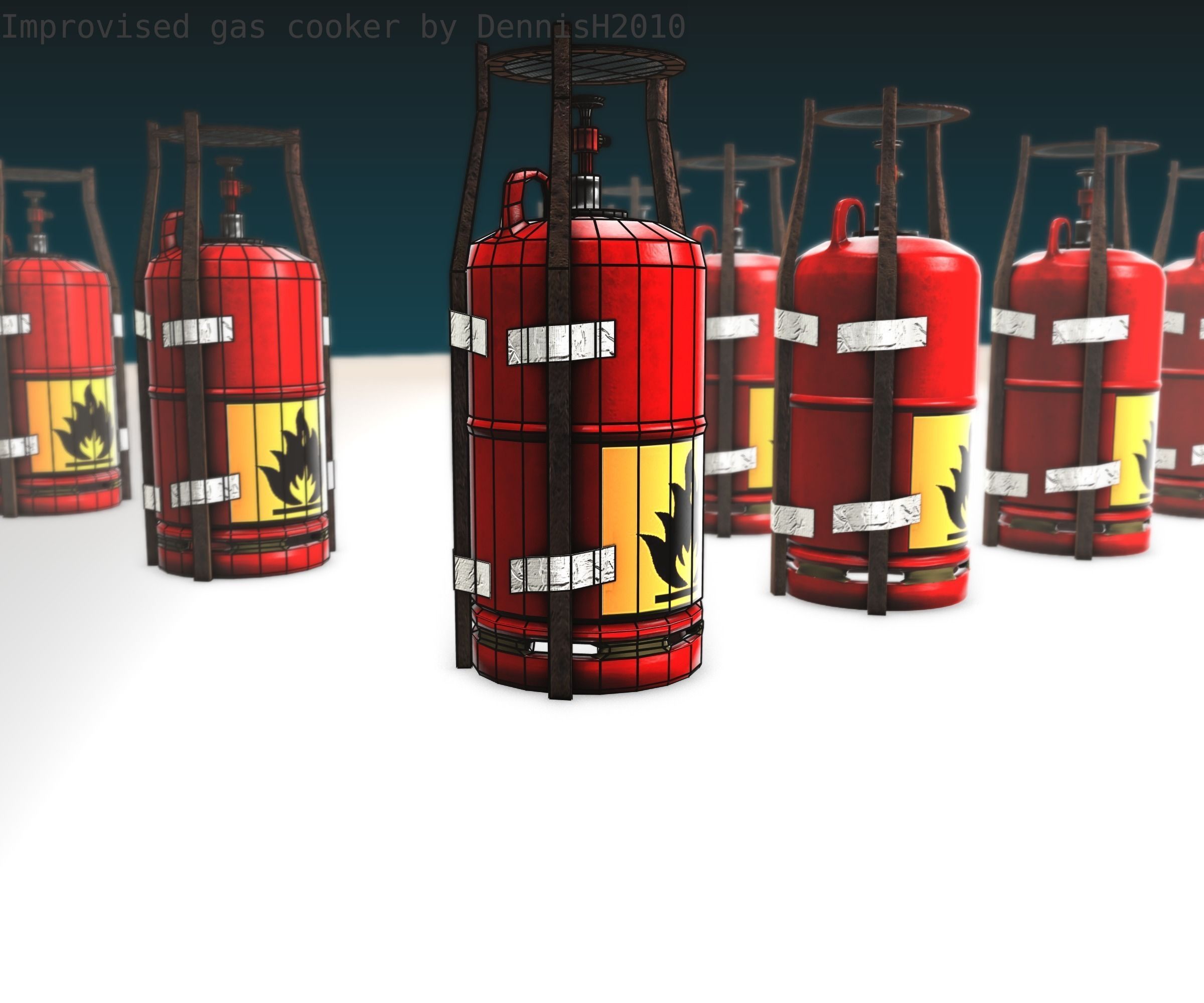 Improvised gas cooker Free low-poly 3D model_92