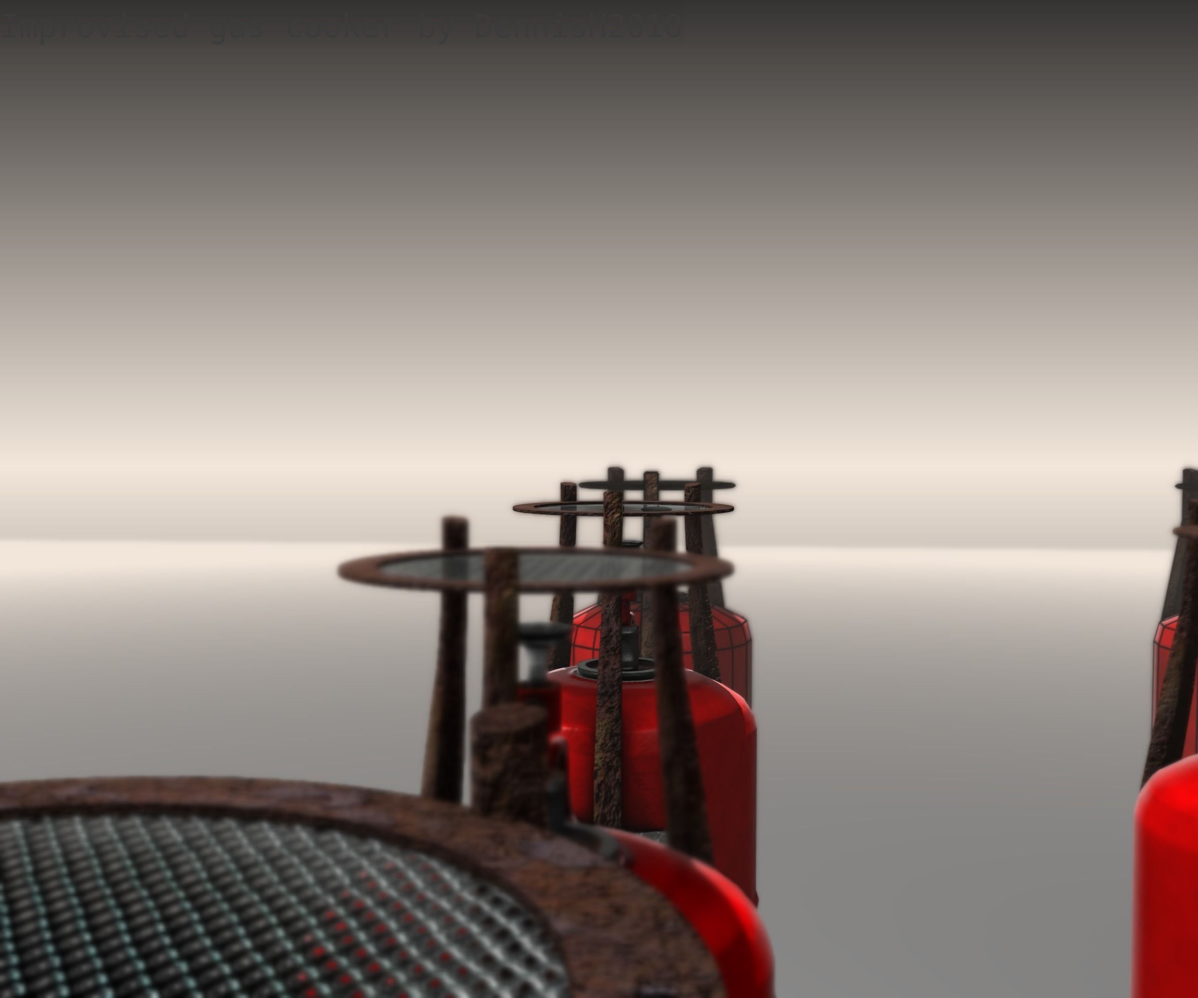 Improvised gas cooker Free low-poly 3D model_83