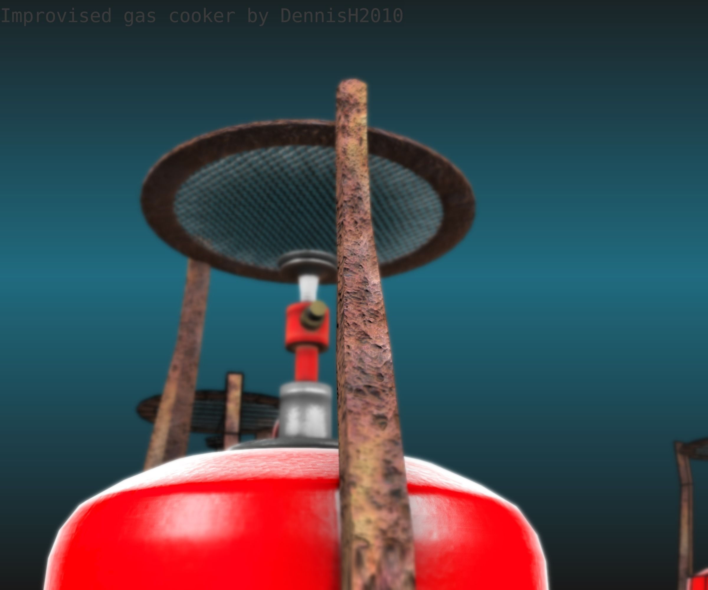 Improvised gas cooker Free low-poly 3D model_3