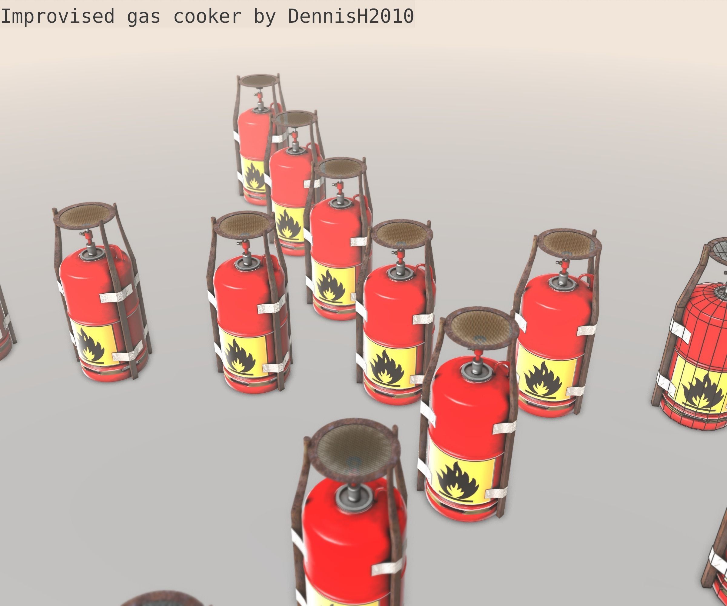 Improvised gas cooker Free low-poly 3D model_65
