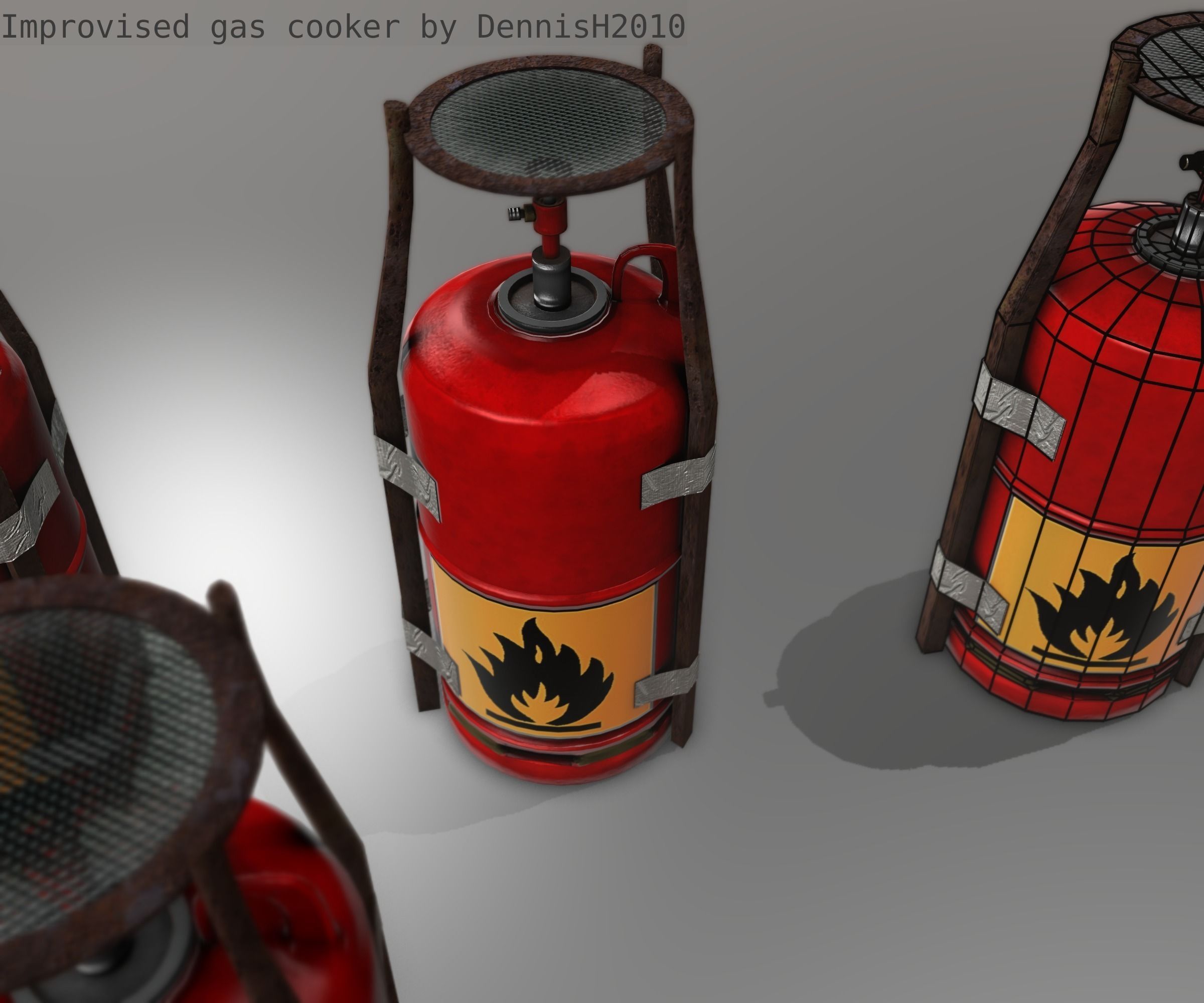 Improvised gas cooker Free low-poly 3D model_79