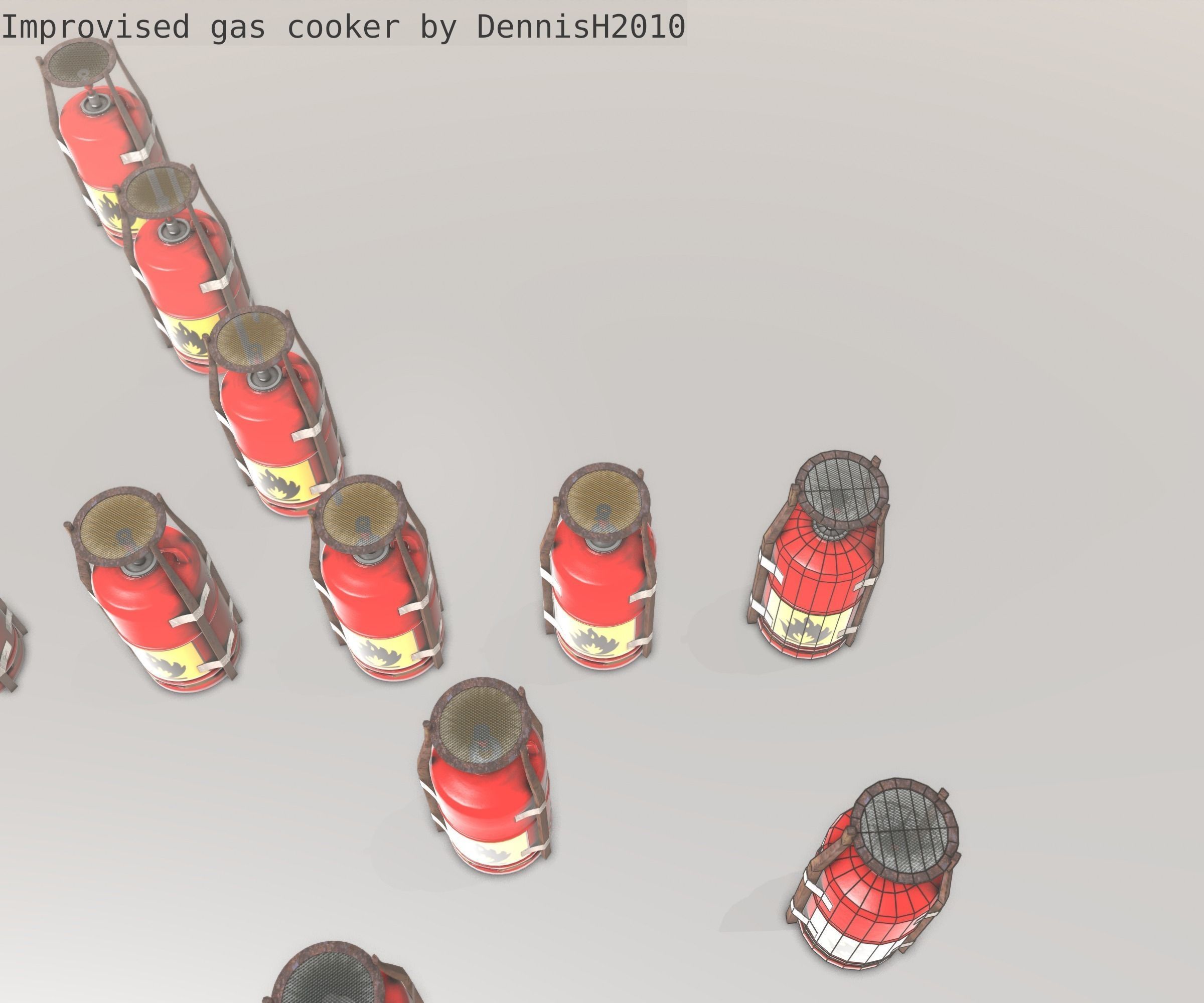 Improvised gas cooker Free low-poly 3D model_27