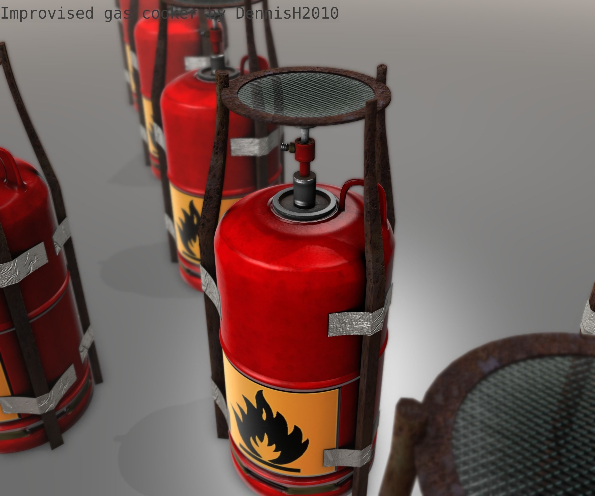 Improvised gas cooker Free low-poly 3D model_84