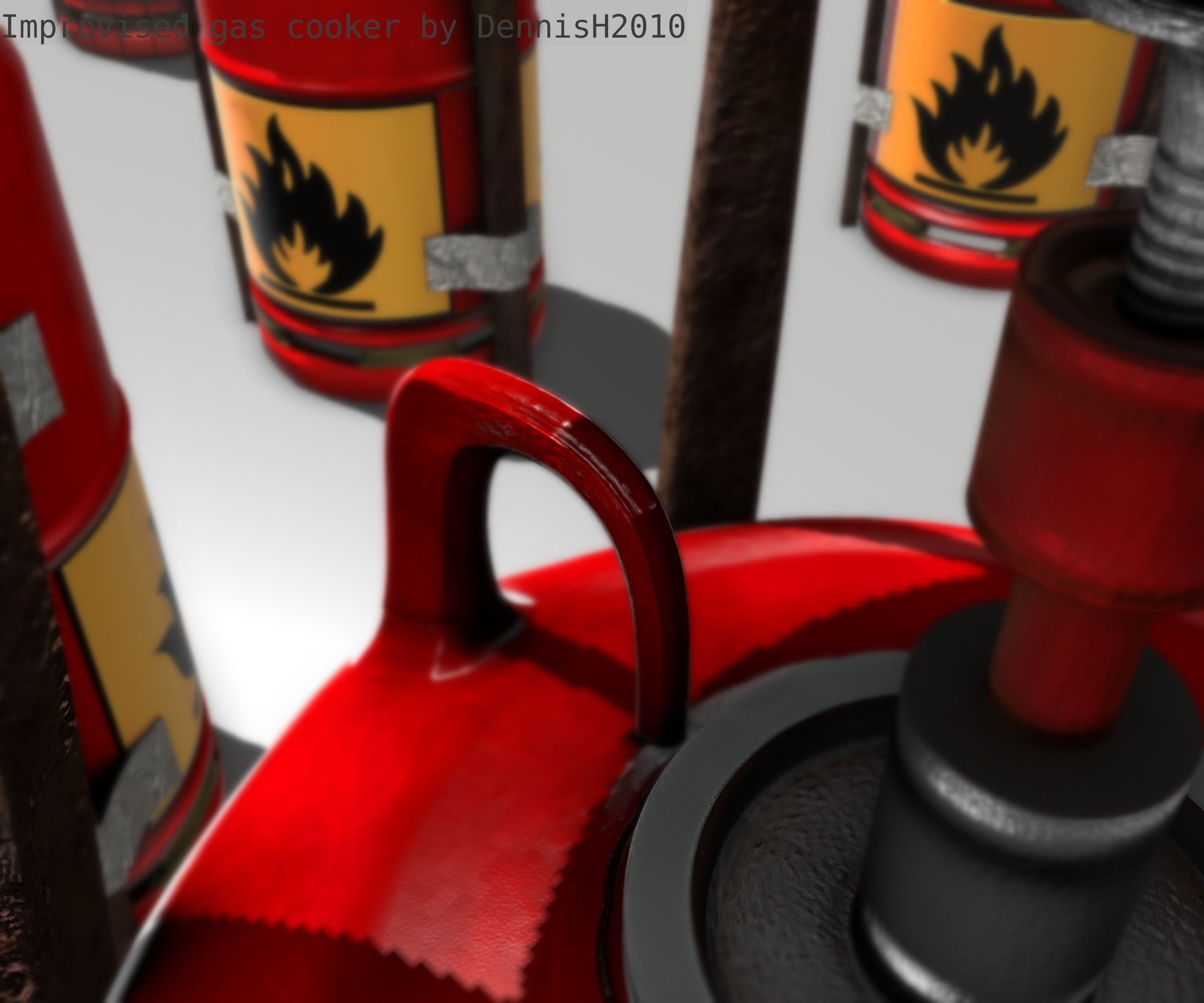 Improvised gas cooker Free low-poly 3D model_100