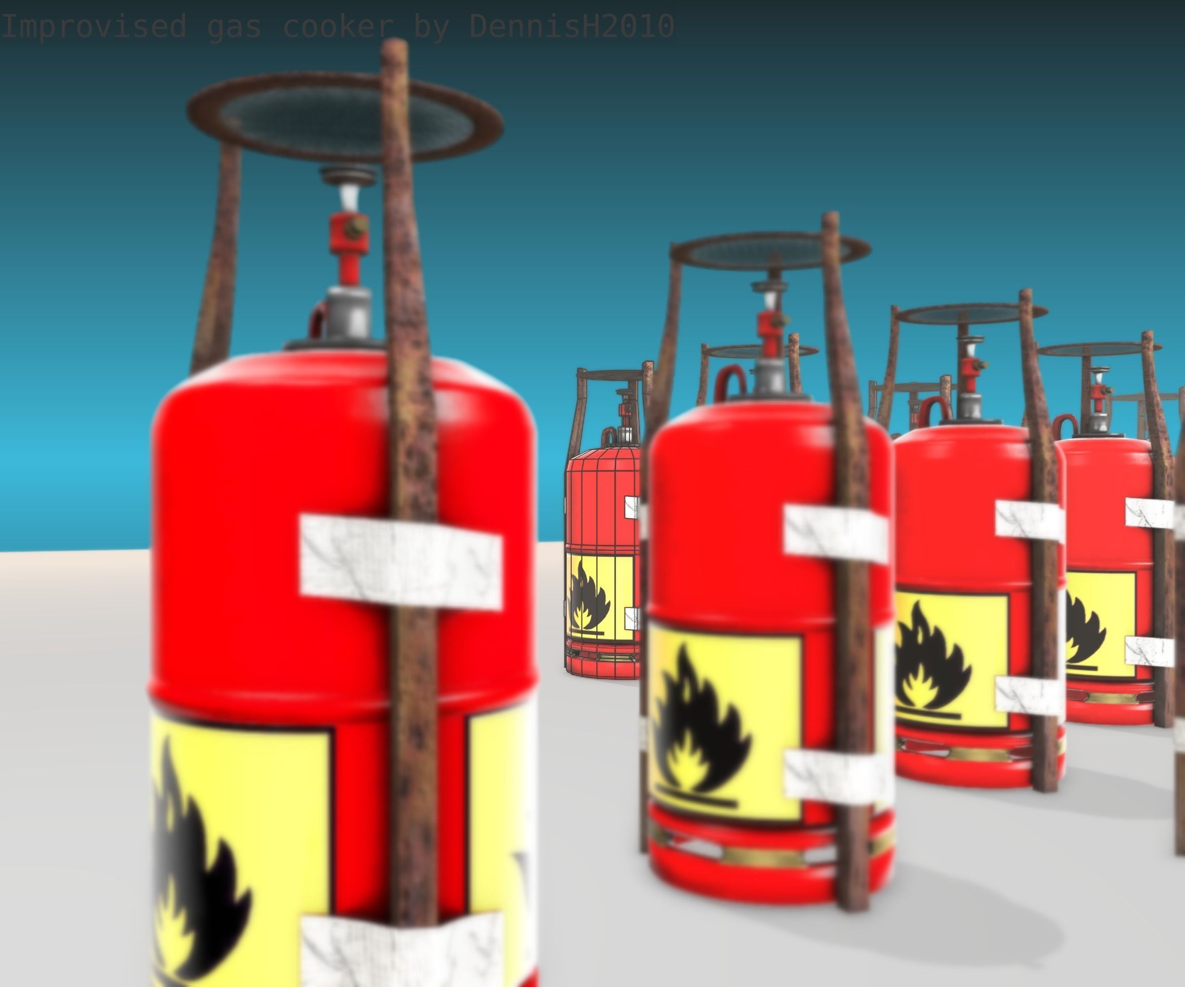 Improvised gas cooker Free low-poly 3D model_78