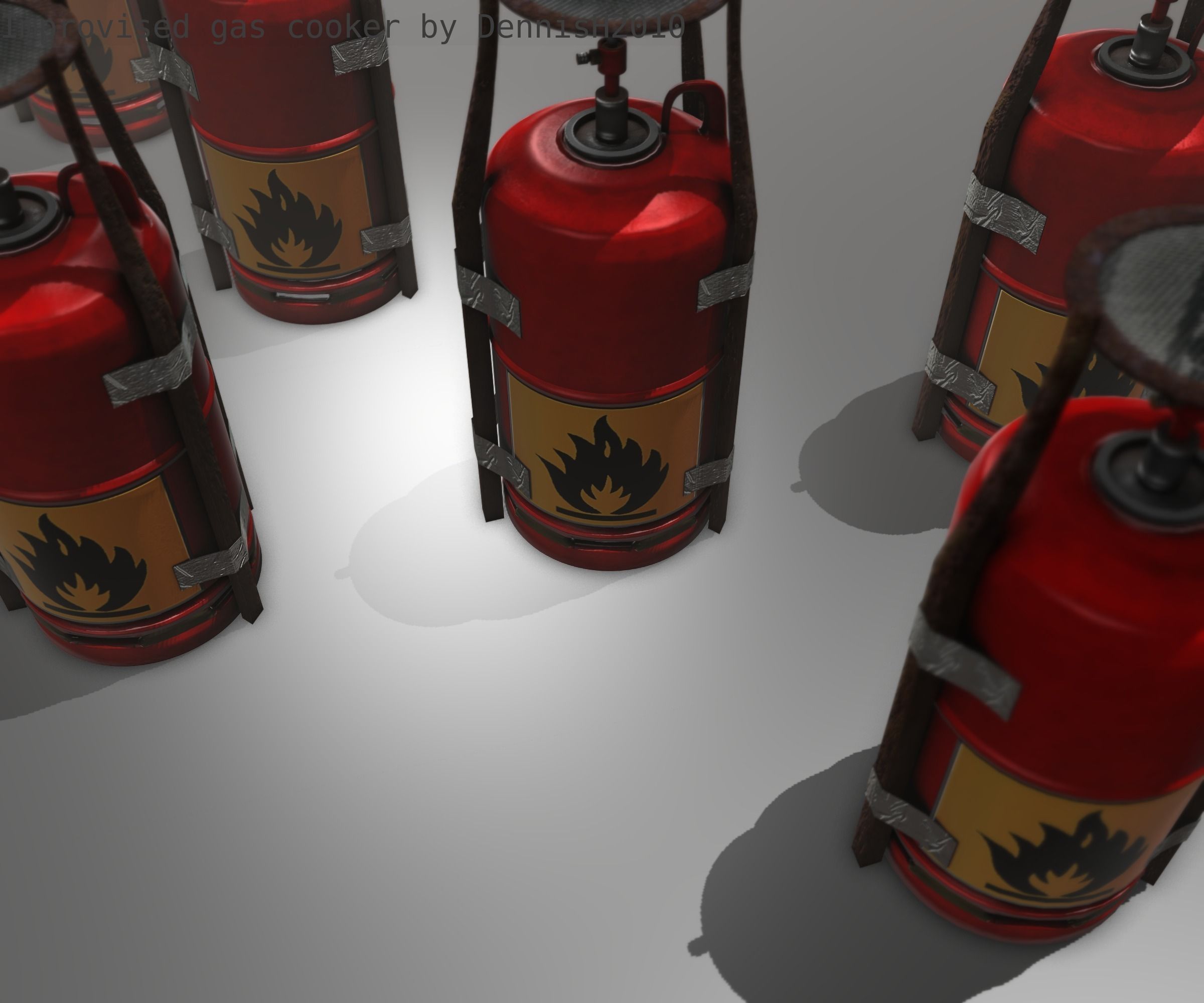 Improvised gas cooker Free low-poly 3D model_99