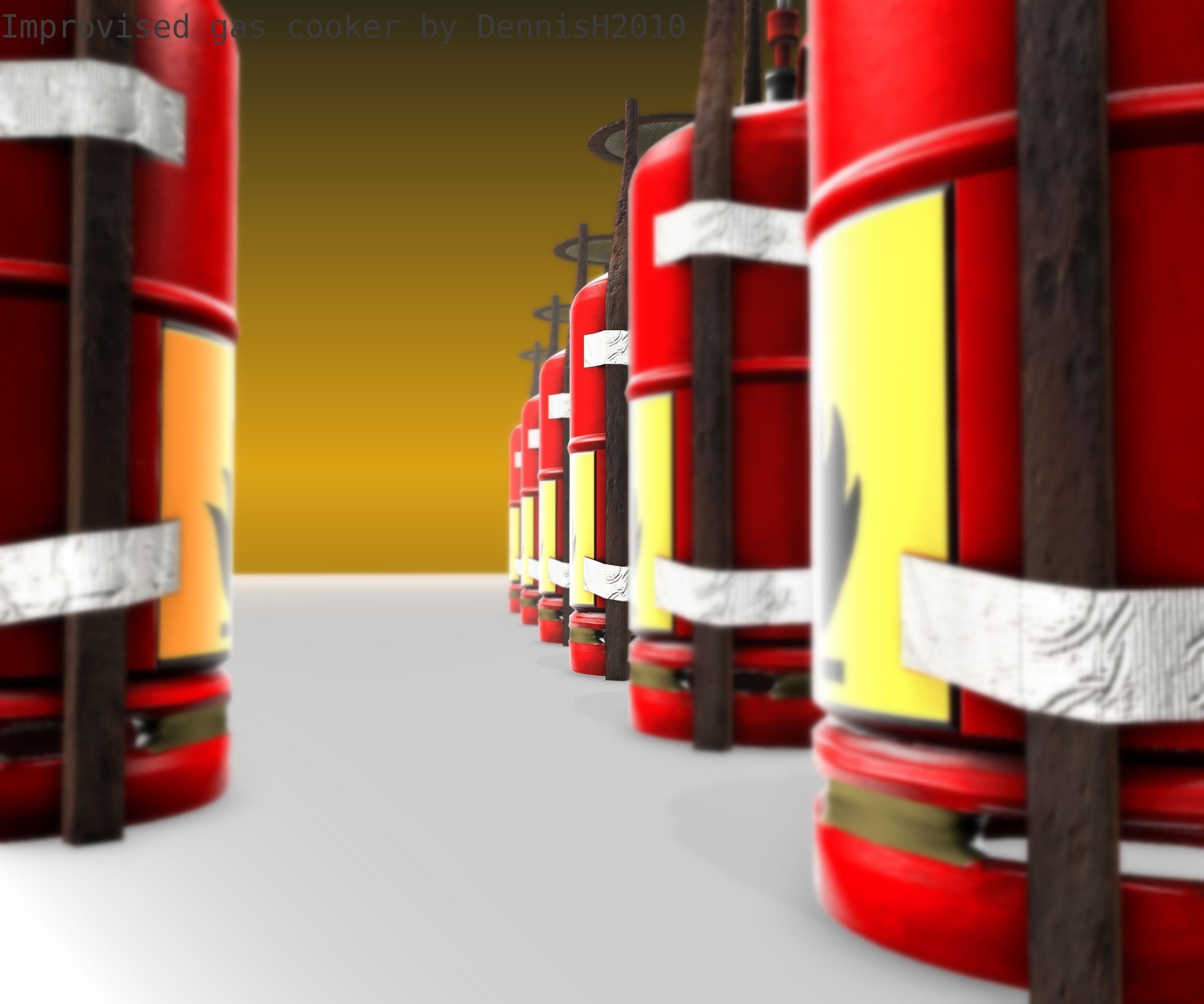 Improvised gas cooker Free low-poly 3D model_39