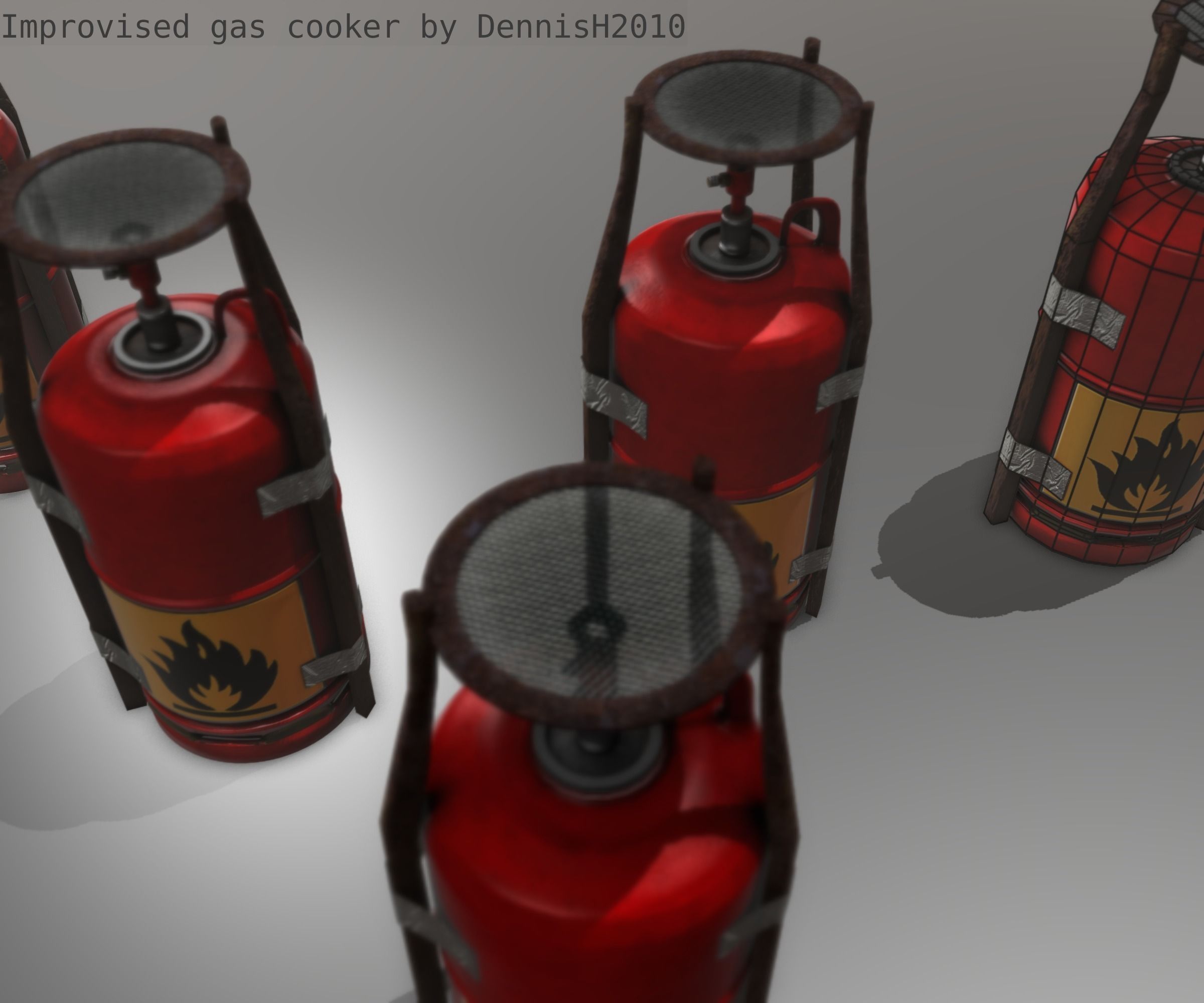 Improvised gas cooker Free low-poly 3D model_22