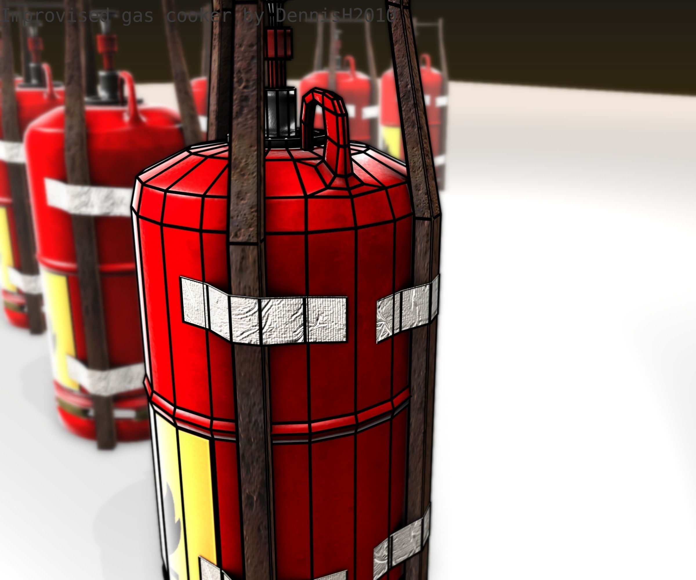 Improvised gas cooker Free low-poly 3D model_56