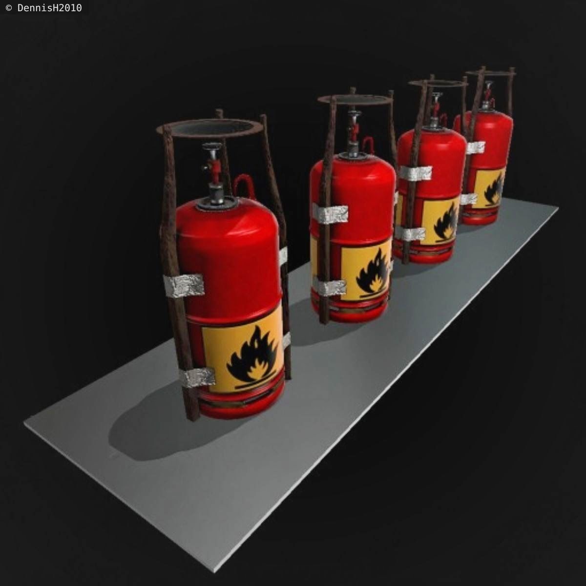 Improvised gas cooker Free low-poly 3D model_25