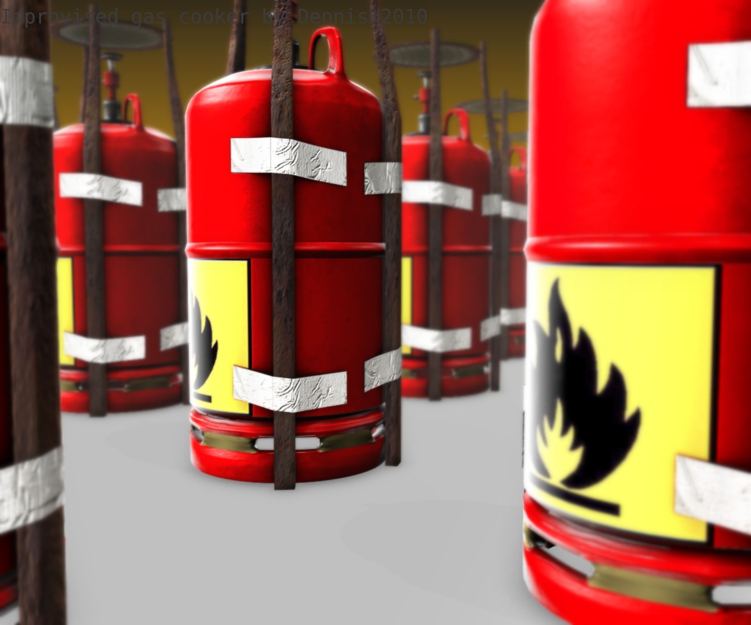 Improvised gas cooker Free low-poly 3D model_58