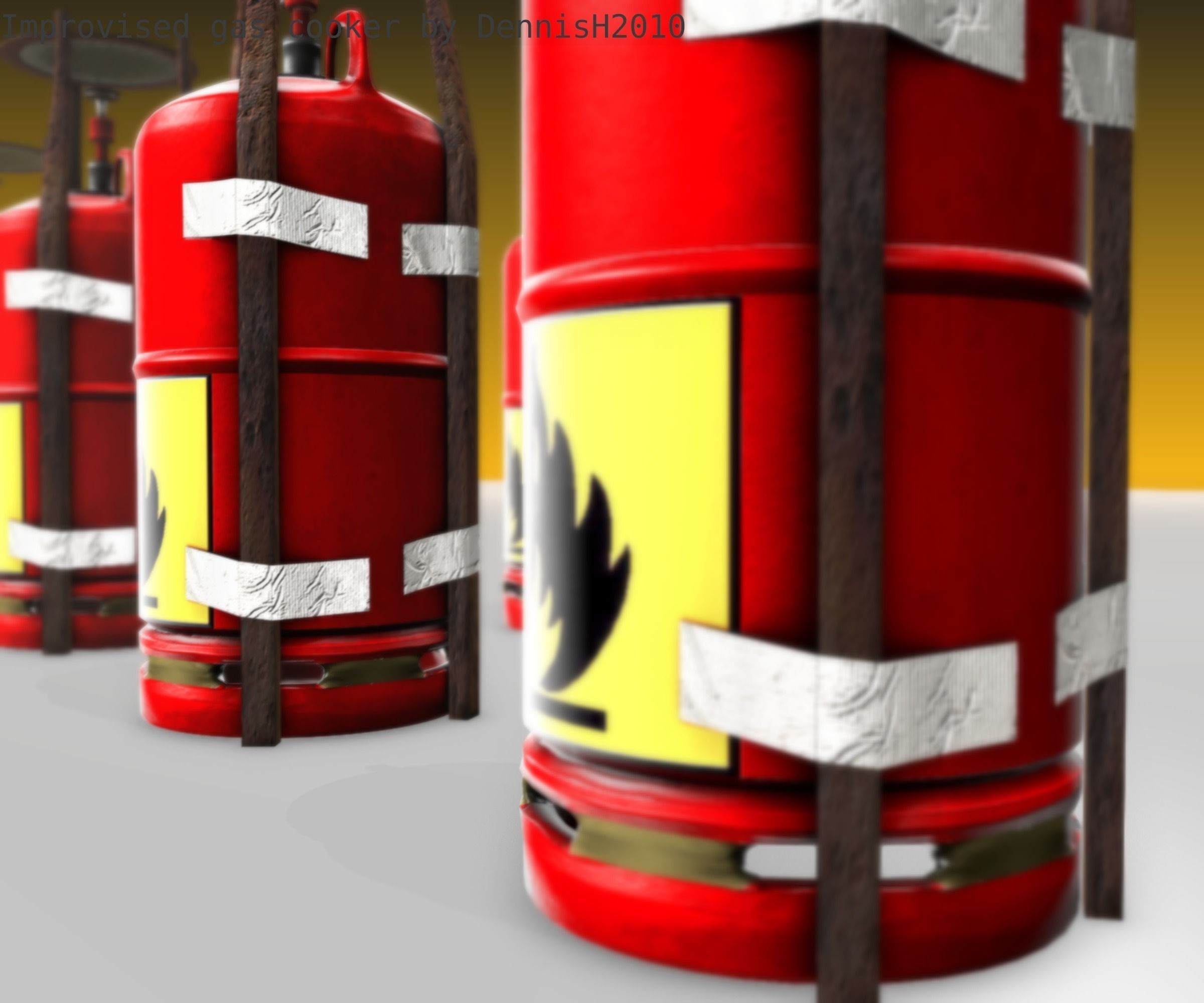 Improvised gas cooker Free low-poly 3D model_62