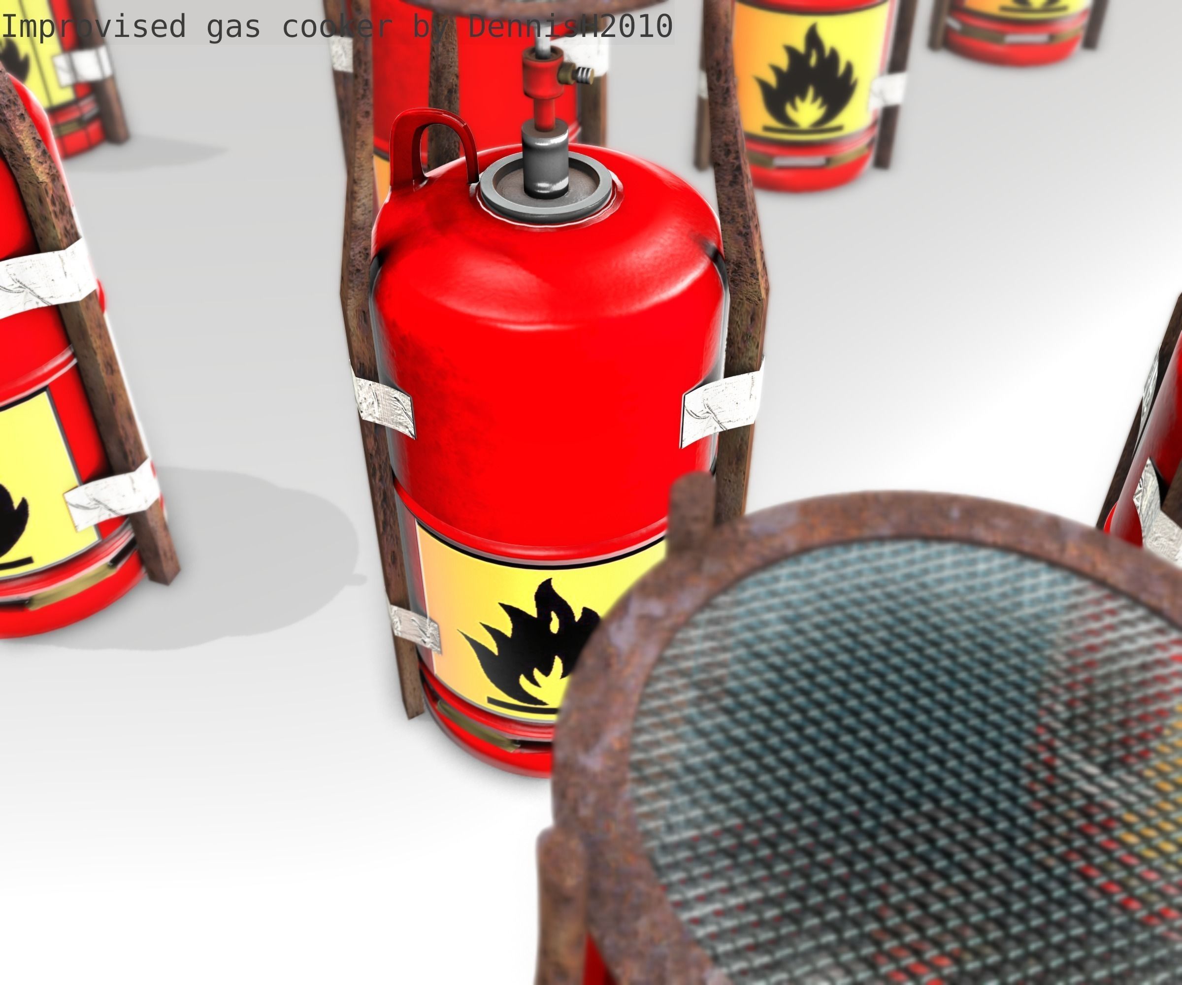 Improvised gas cooker Free low-poly 3D model_43