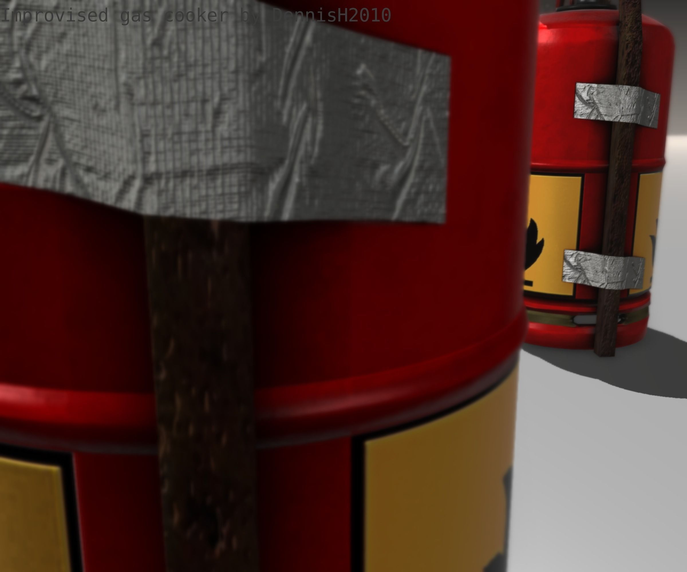 Improvised gas cooker Free low-poly 3D model_20