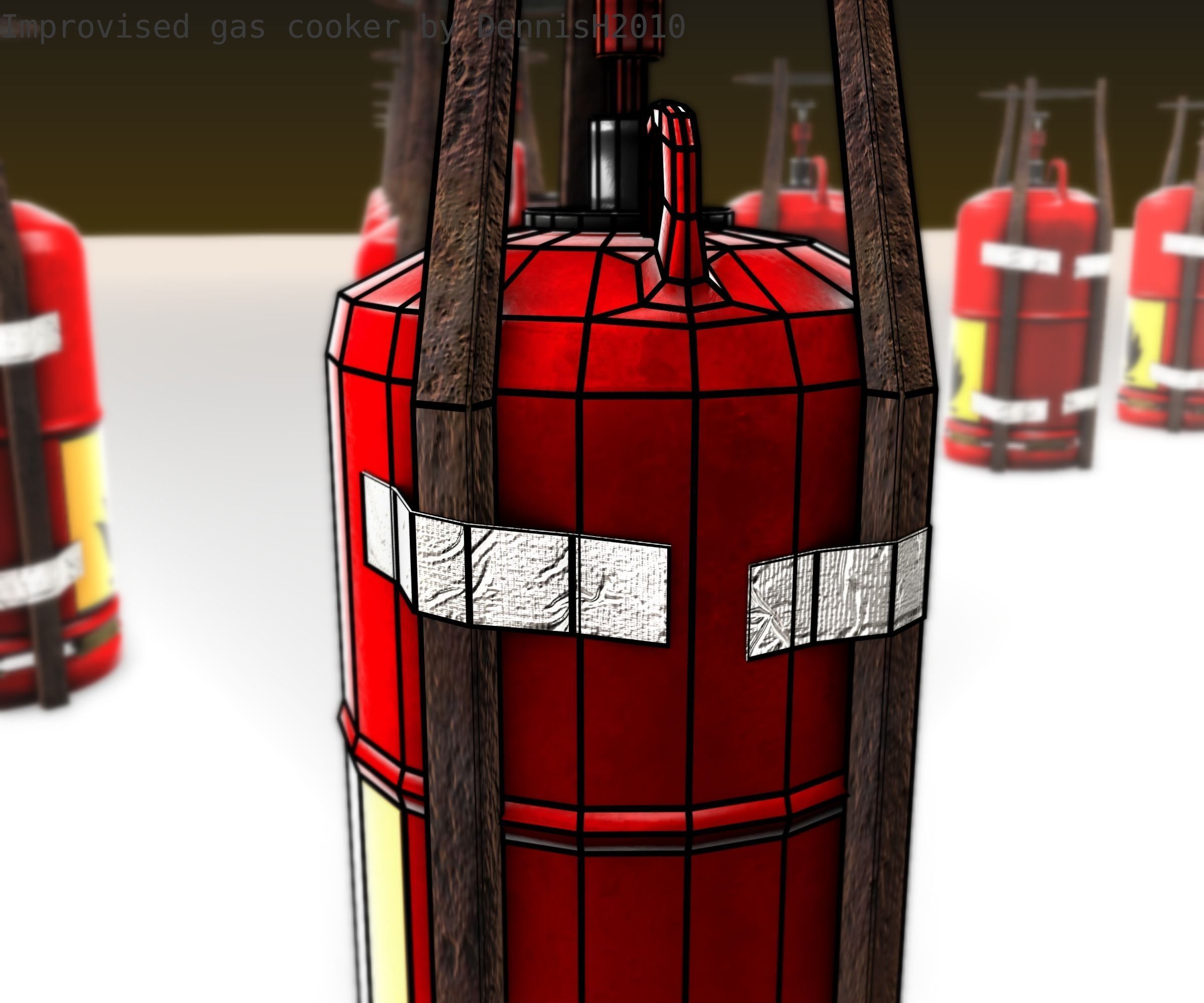 Improvised gas cooker Free low-poly 3D model_91
