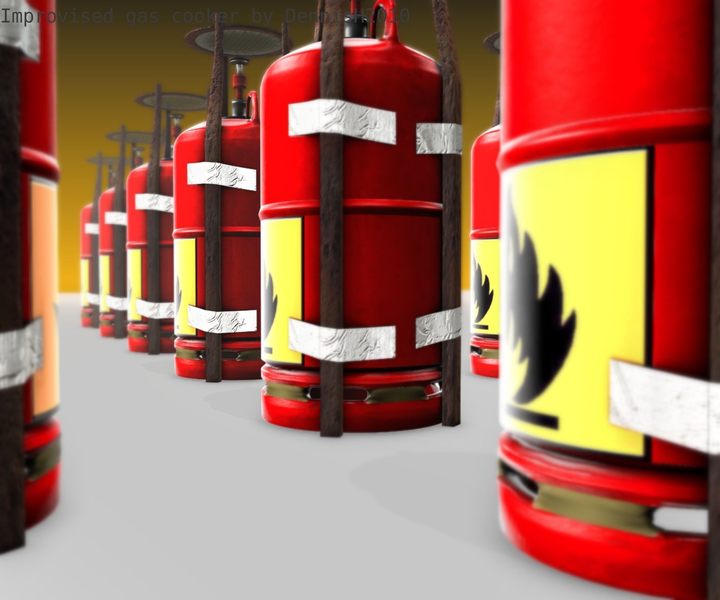 Improvised gas cooker Free low-poly 3D model_51