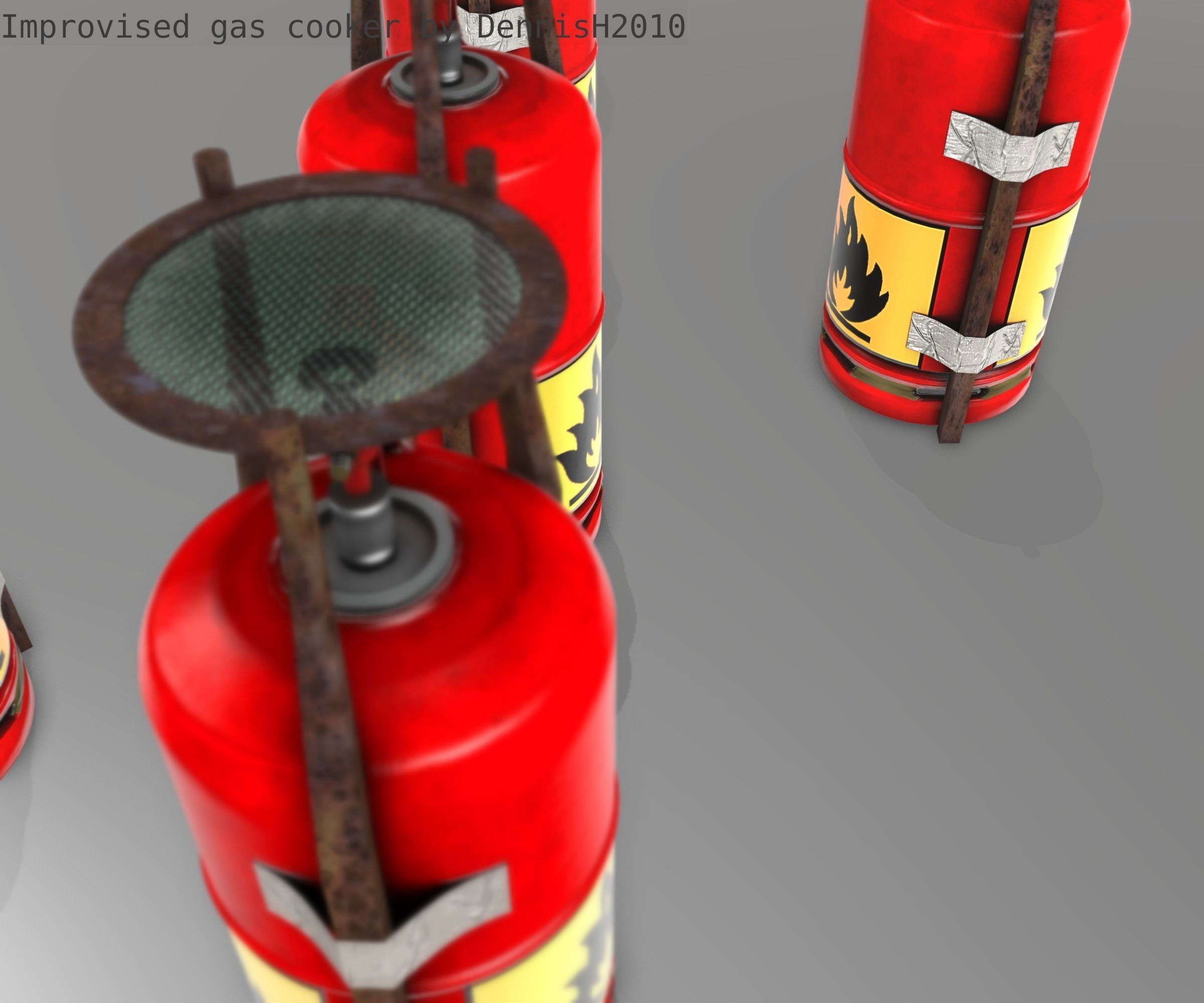 Improvised gas cooker Free low-poly 3D model_33