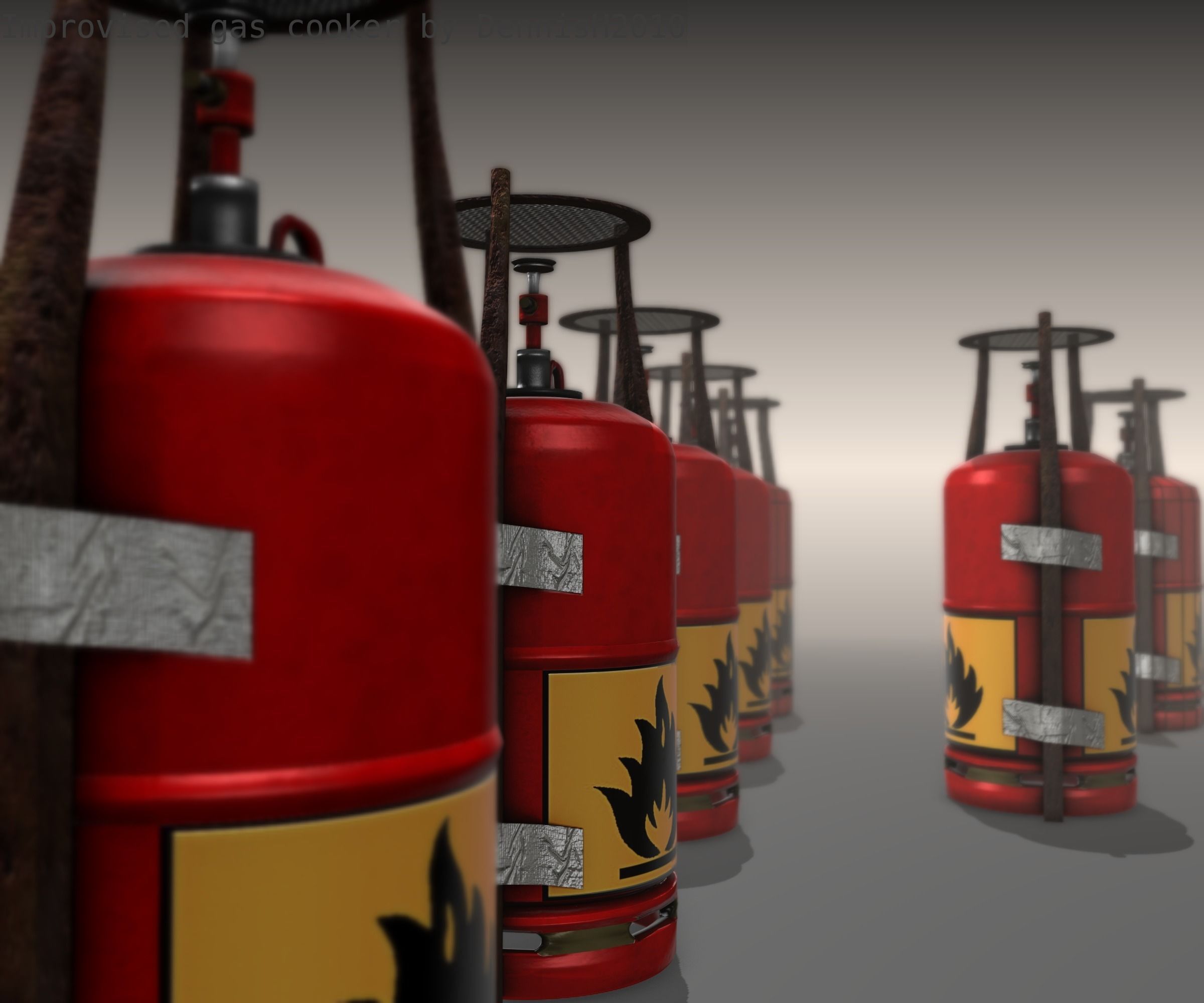 Improvised gas cooker Free low-poly 3D model_12