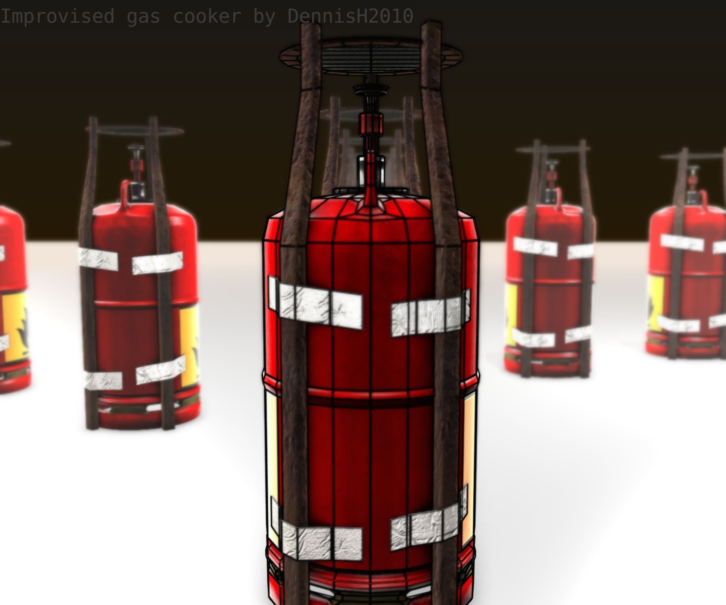 Improvised gas cooker Free low-poly 3D model_101