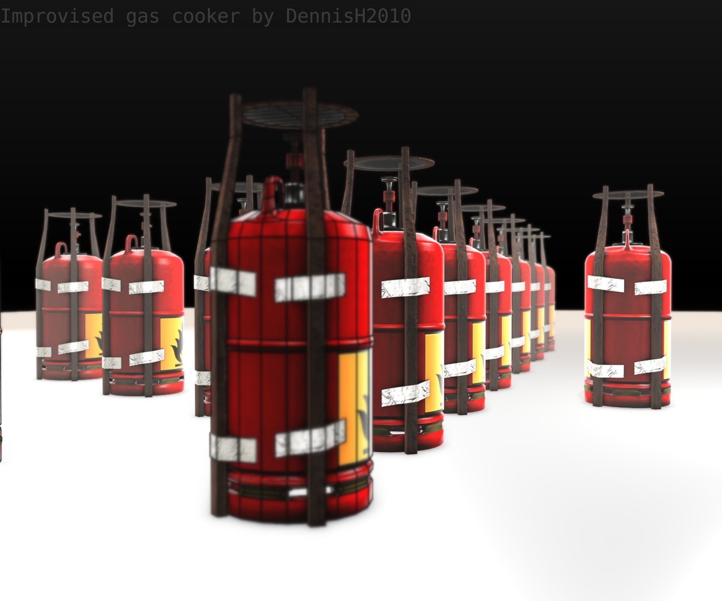 Improvised gas cooker Free low-poly 3D model_71