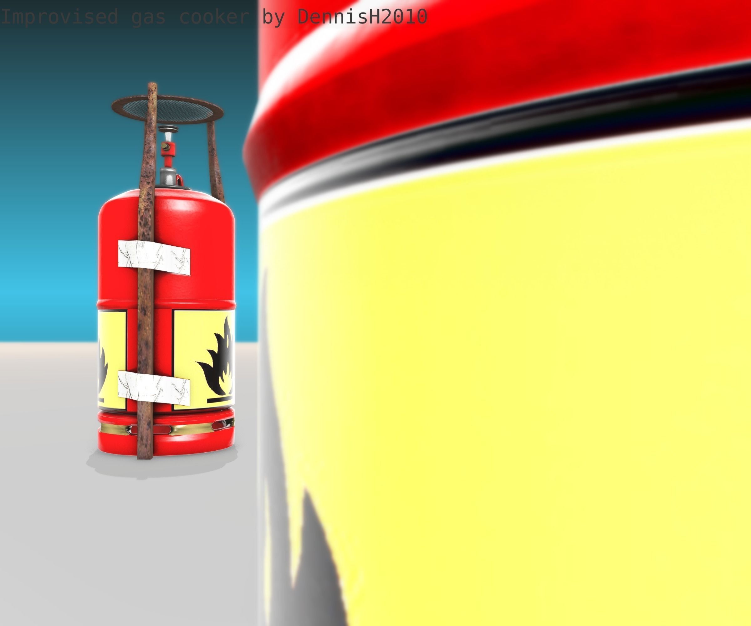 Improvised gas cooker Free low-poly 3D model_102