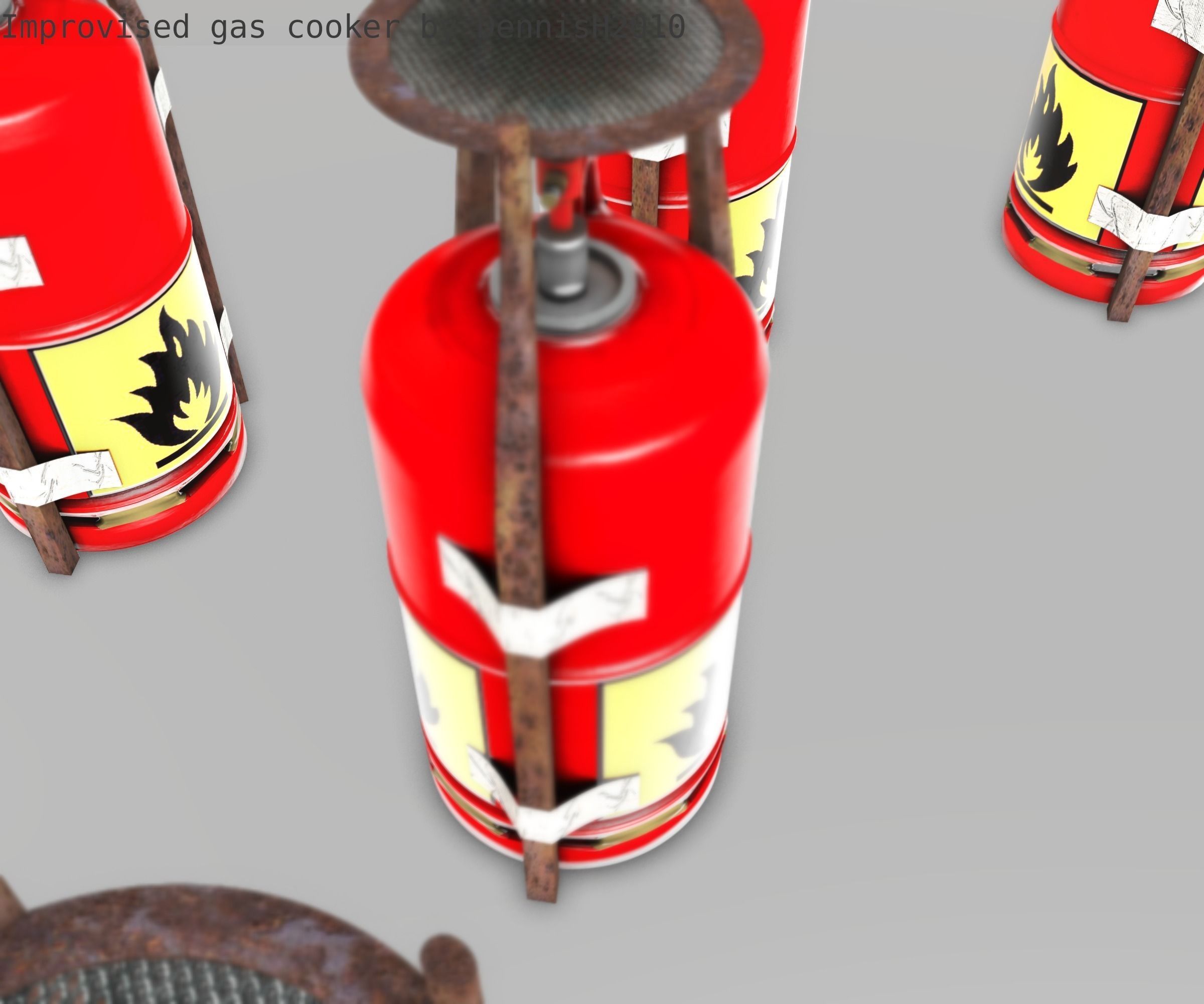 Improvised gas cooker Free low-poly 3D model_98