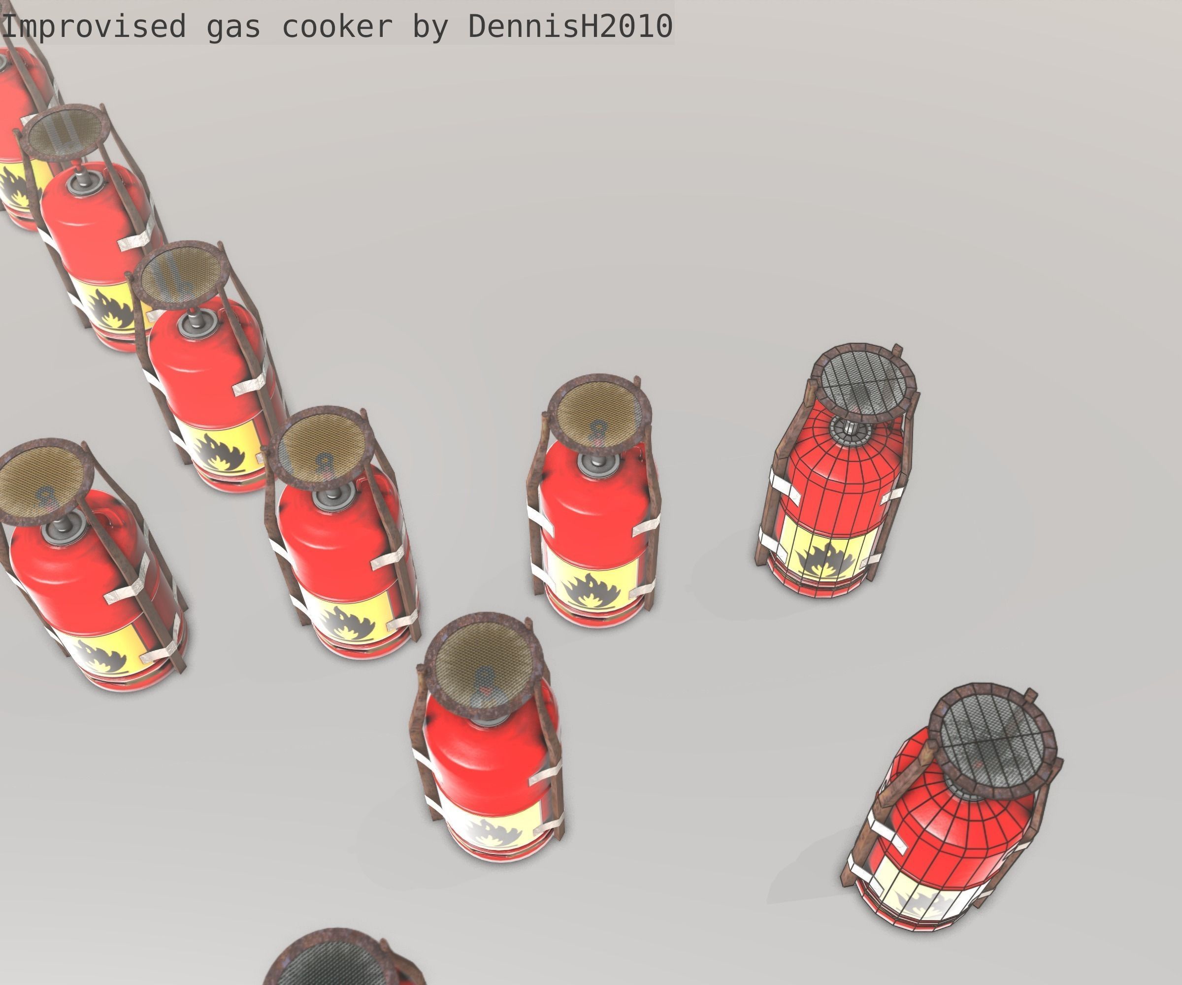 Improvised gas cooker Free low-poly 3D model_54