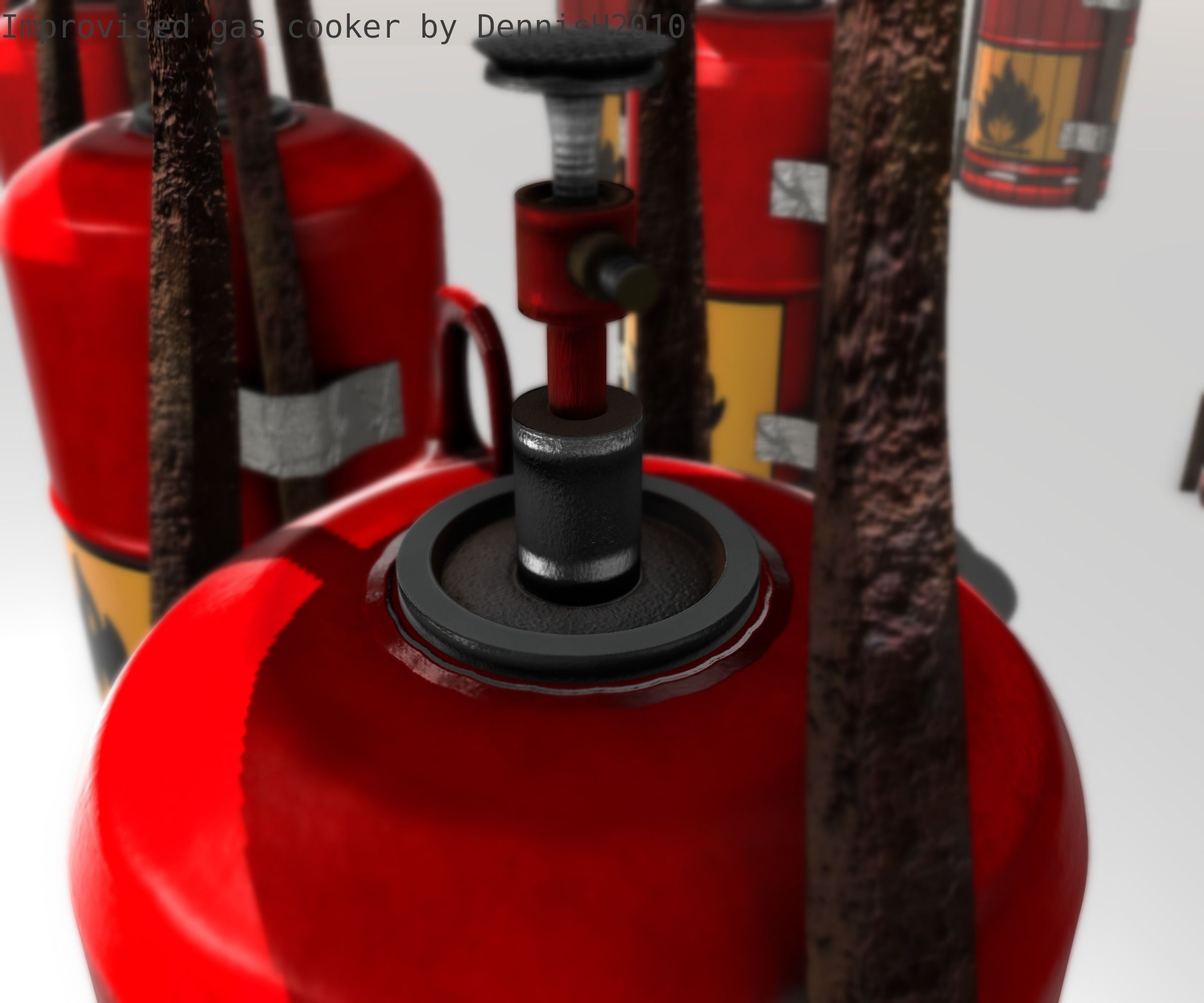 Improvised gas cooker Free low-poly 3D model_104