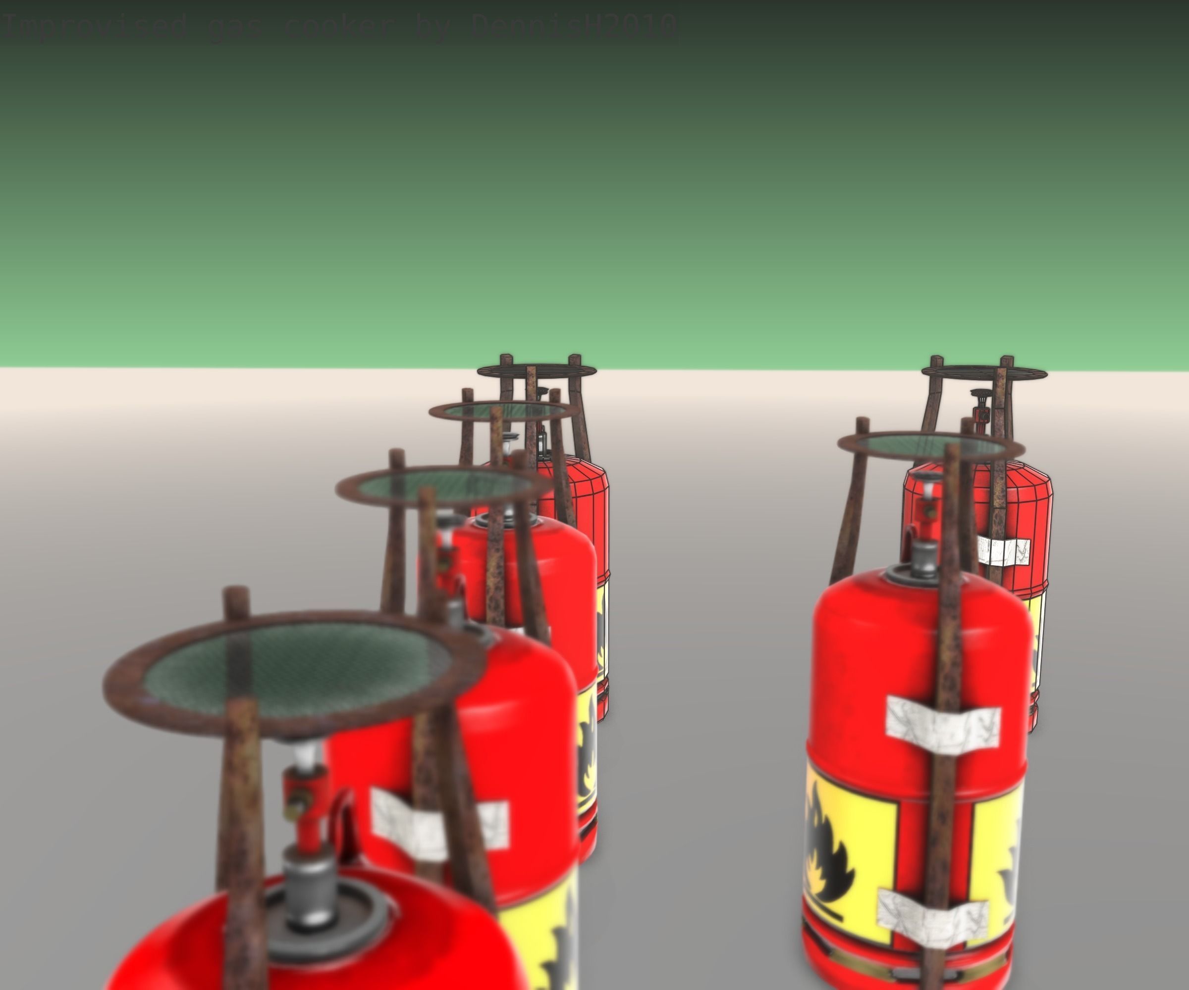 Improvised gas cooker Free low-poly 3D model_52