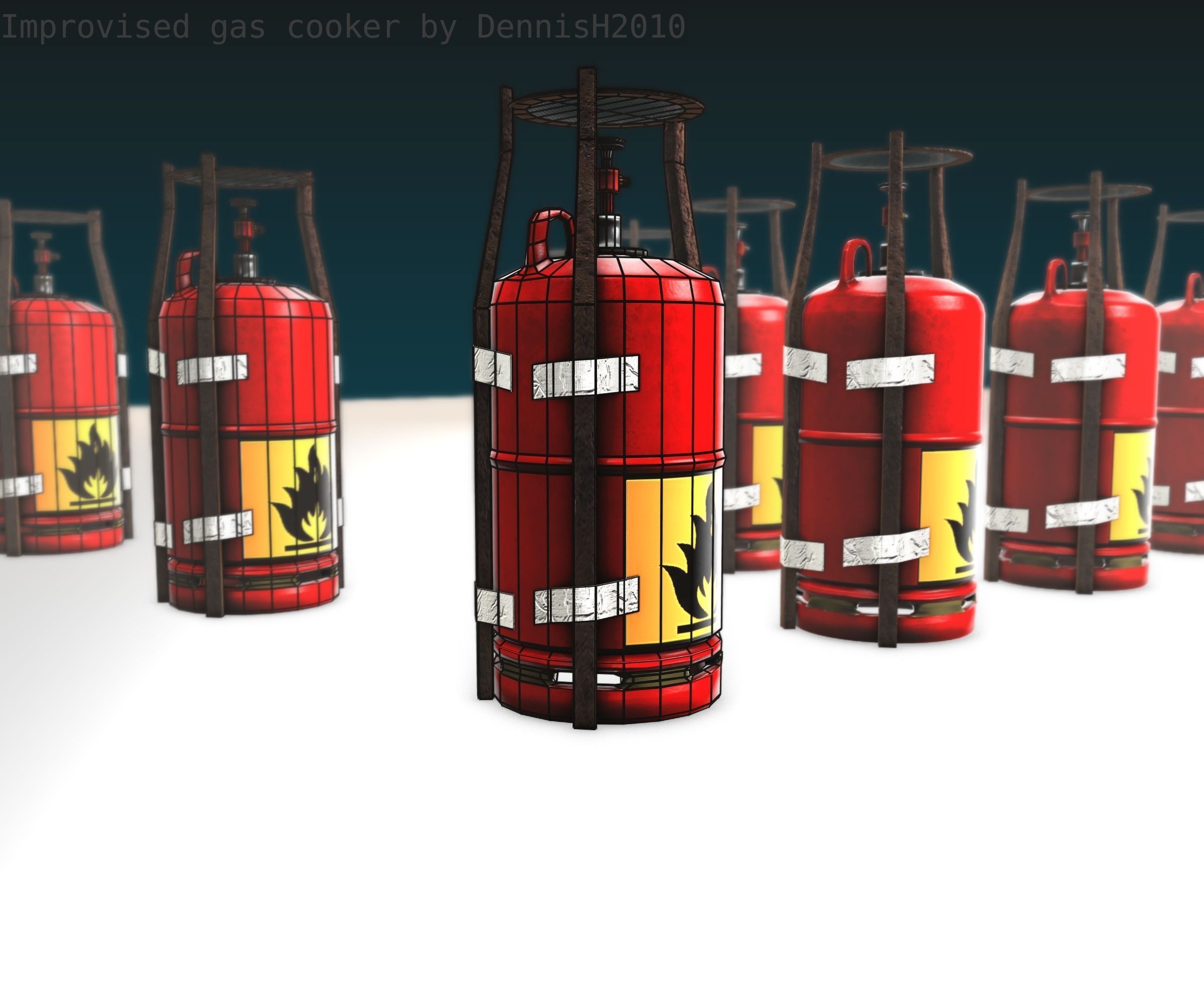 Improvised gas cooker Free low-poly 3D model_57