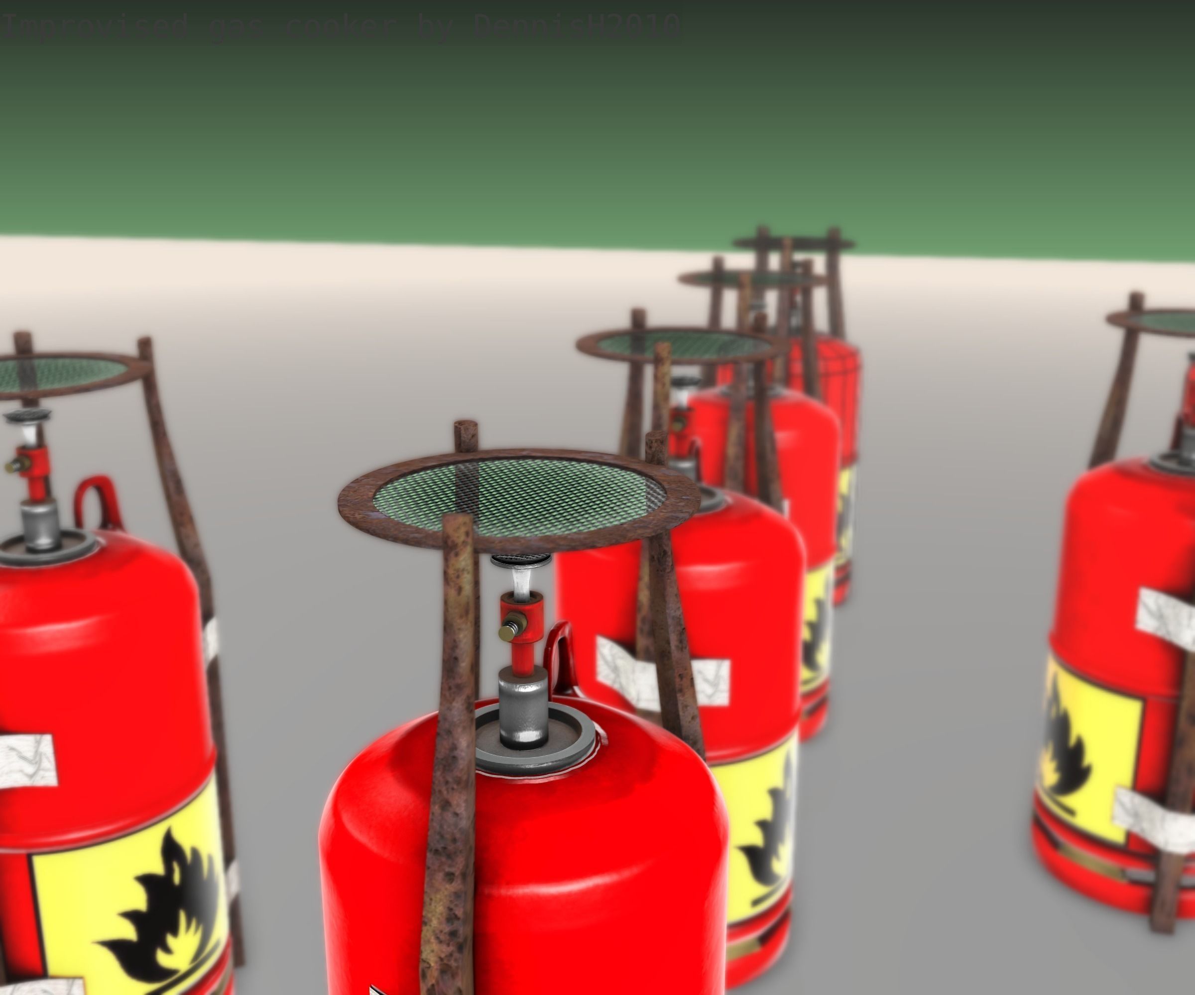 Improvised gas cooker Free low-poly 3D model_16