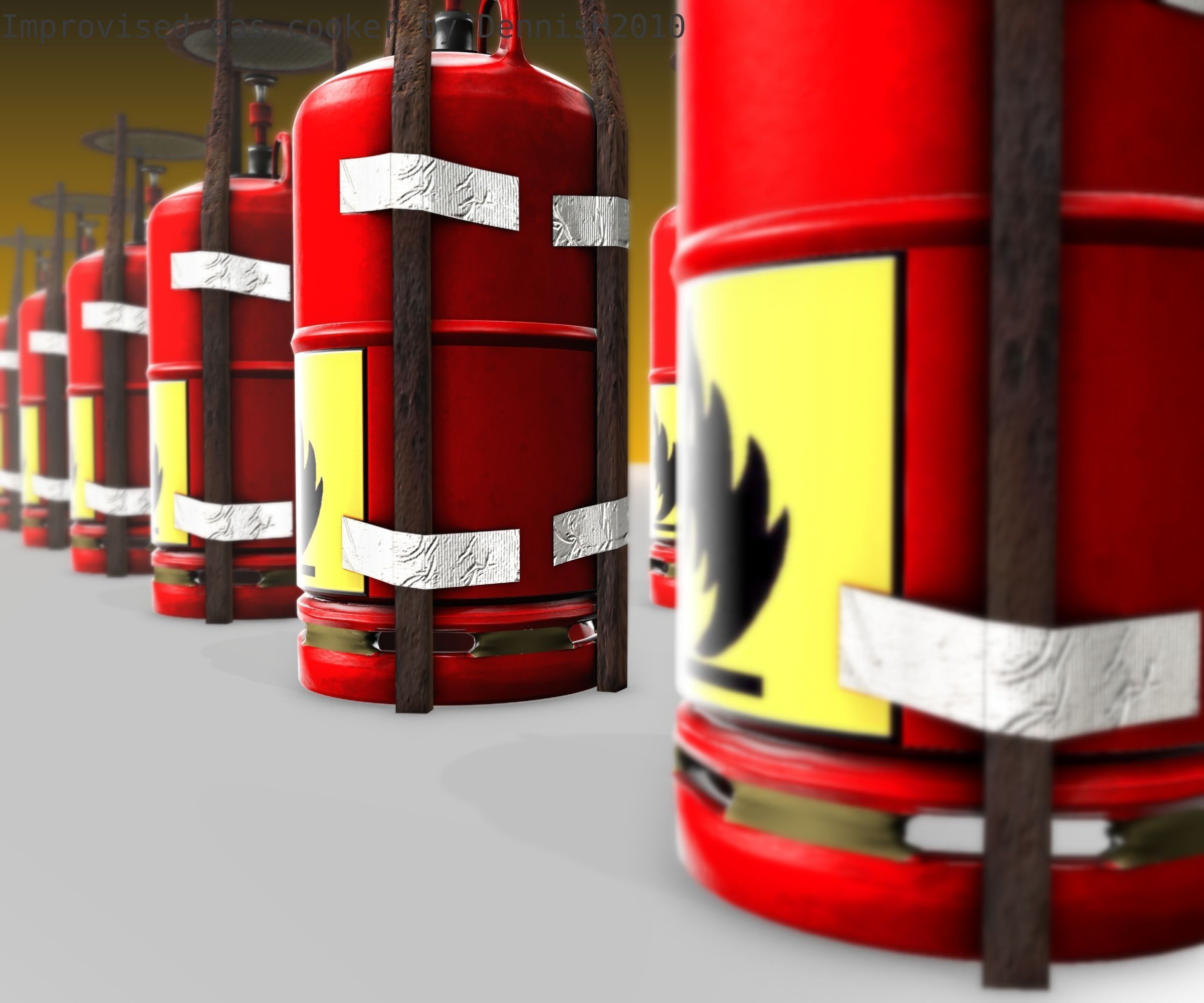 Improvised gas cooker Free low-poly 3D model_73