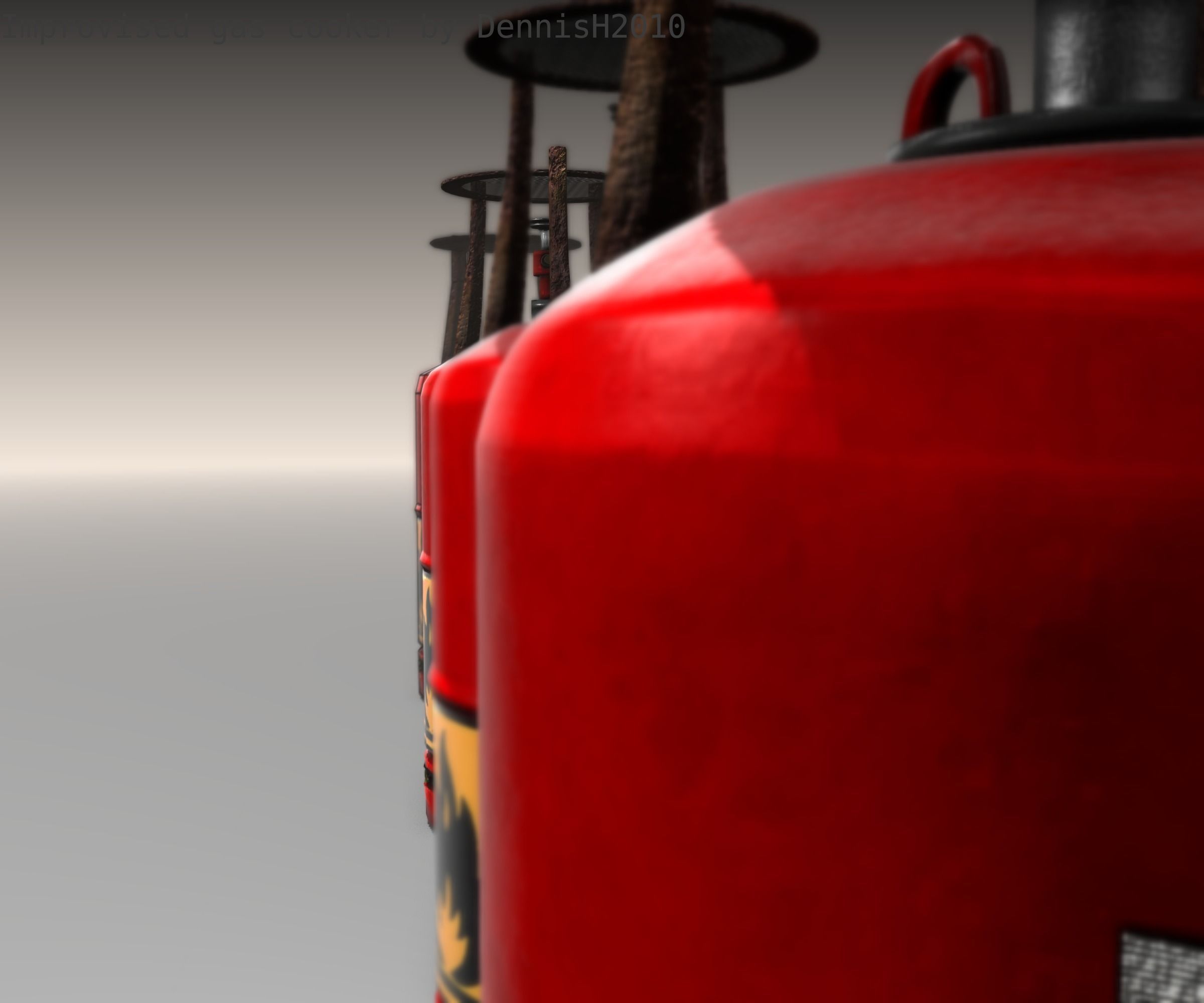 Improvised gas cooker Free low-poly 3D model_86