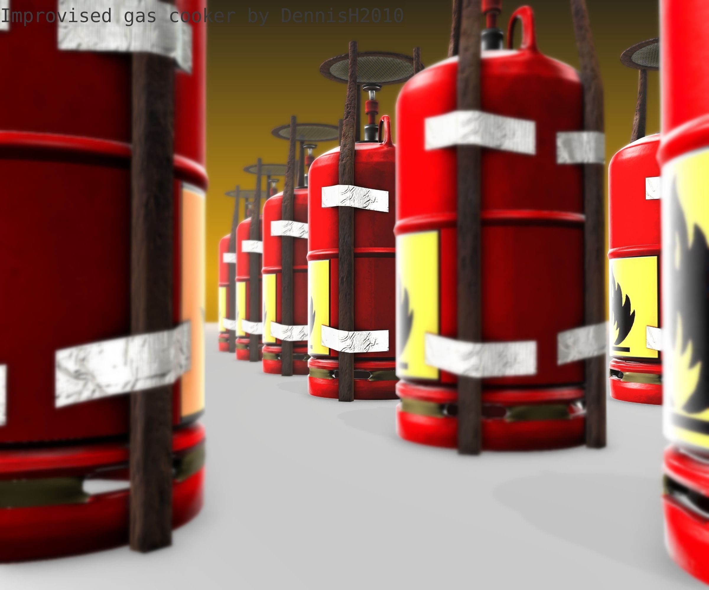 Improvised gas cooker Free low-poly 3D model_88