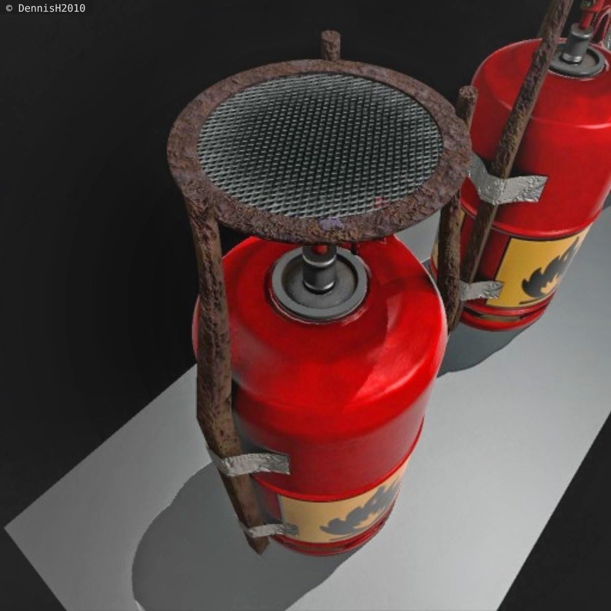 Improvised gas cooker Free low-poly 3D model_8
