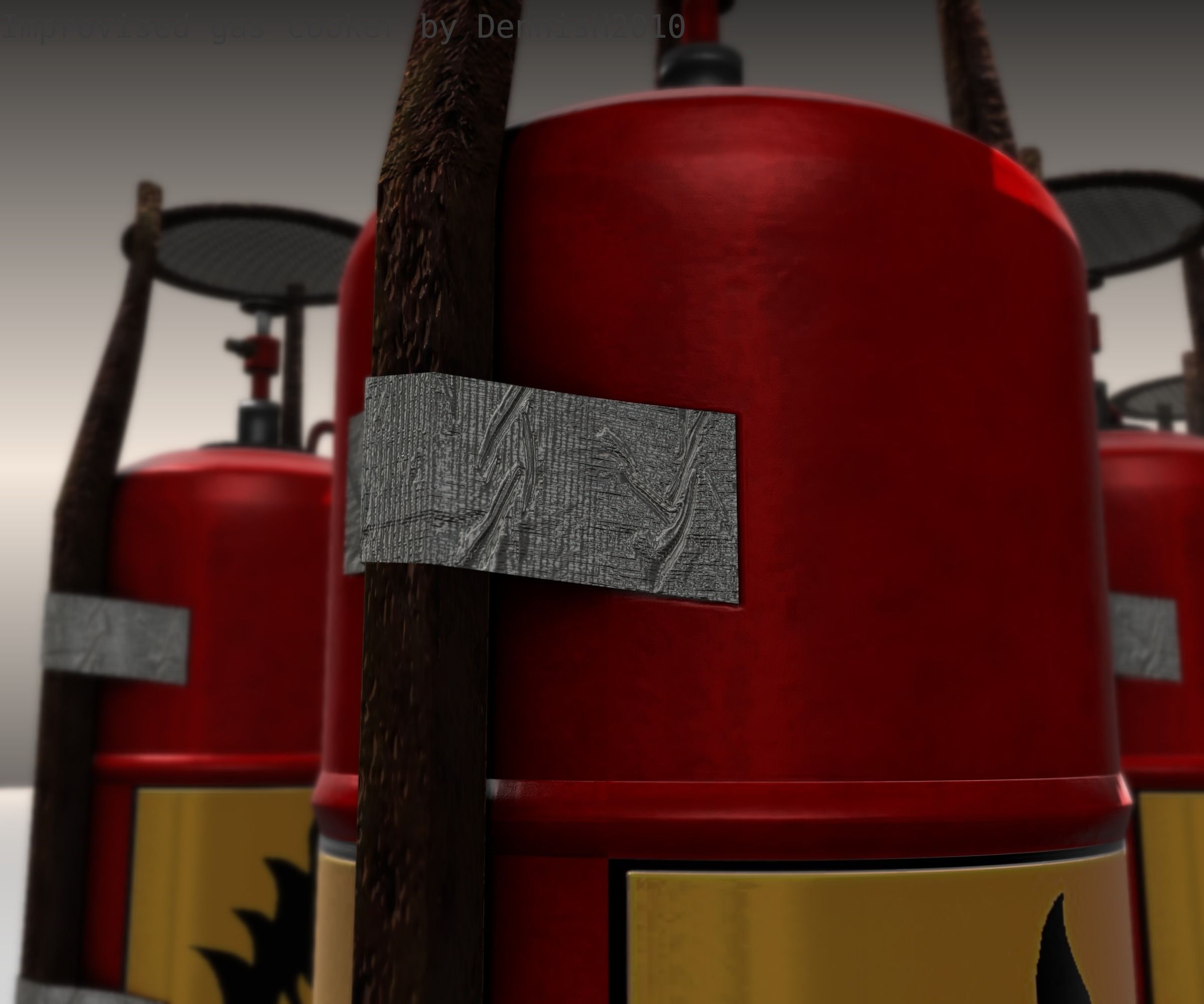 Improvised gas cooker Free low-poly 3D model_4