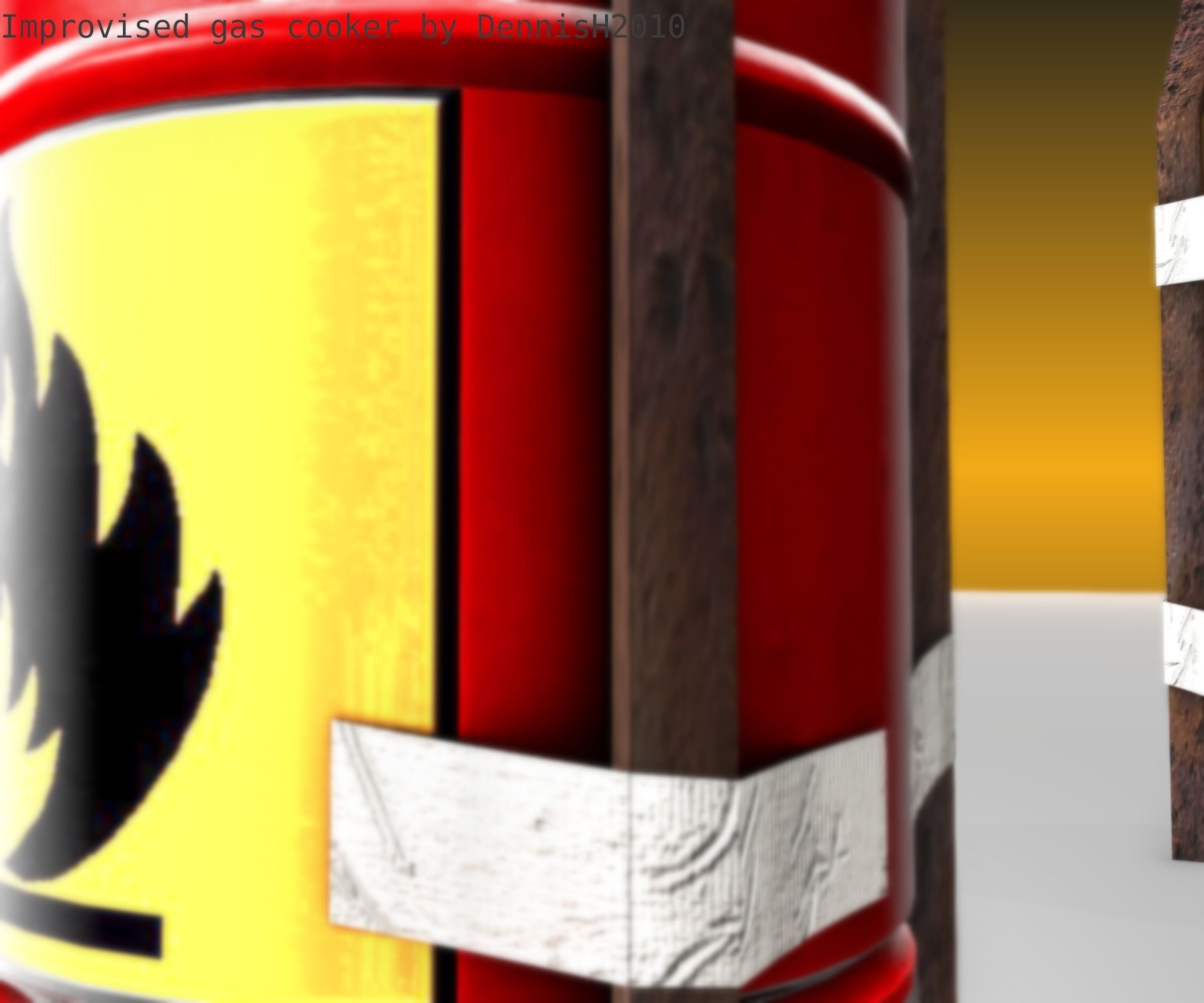 Improvised gas cooker Free low-poly 3D model_49