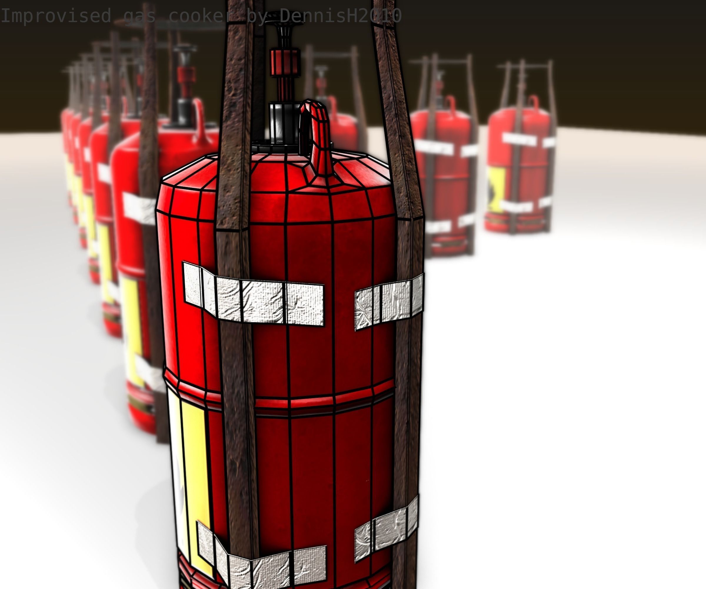 Improvised gas cooker Free low-poly 3D model_74