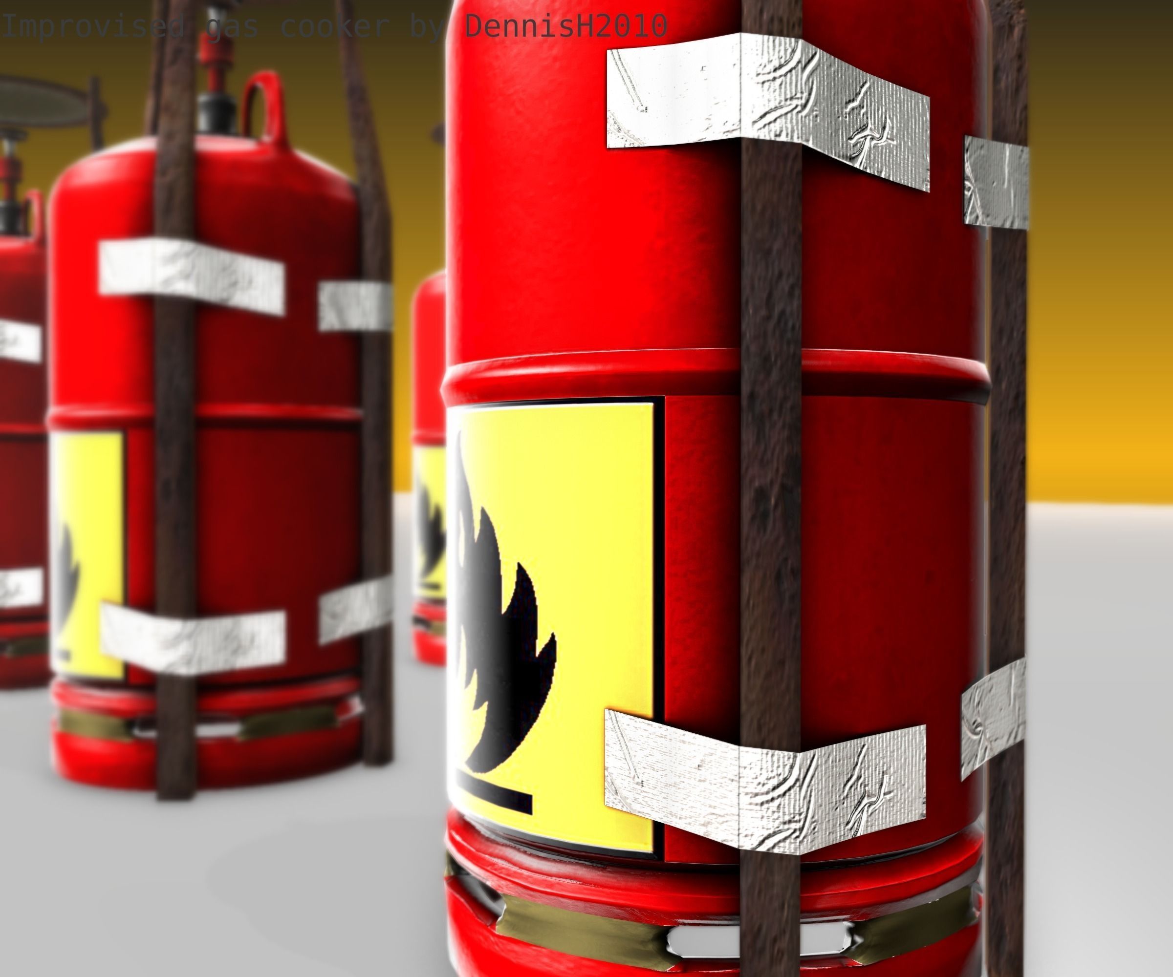 Improvised gas cooker Free low-poly 3D model_94