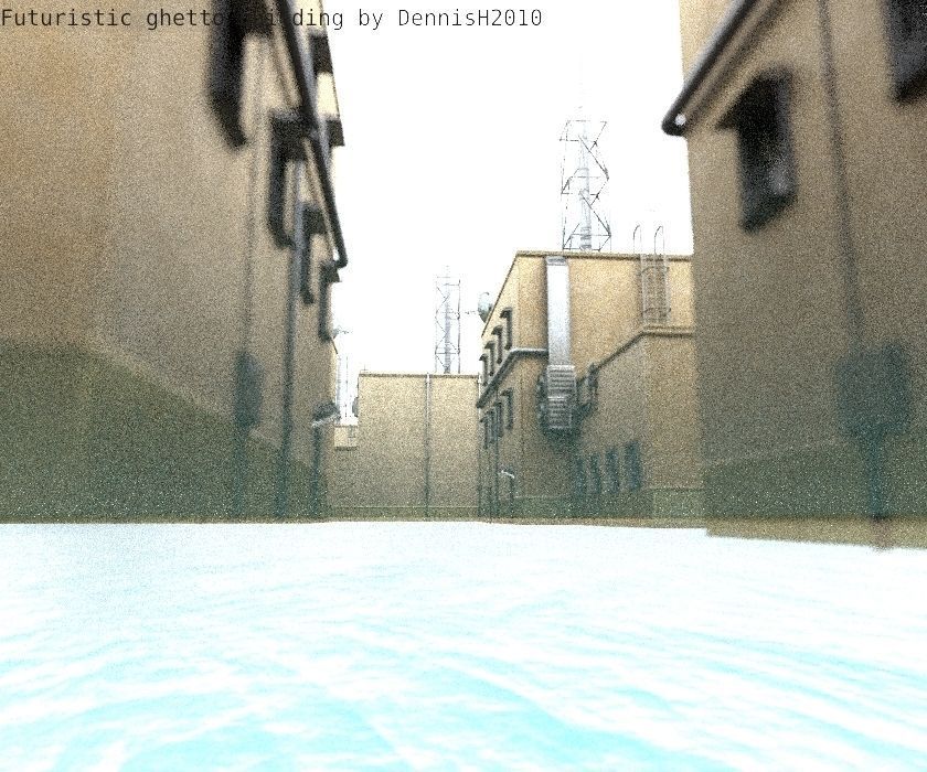 Futuristic Building  Low-poly 3D model_46