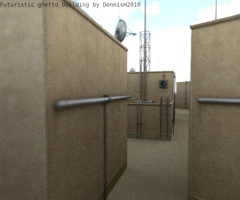 Futuristic Building  Low-poly 3D model_28