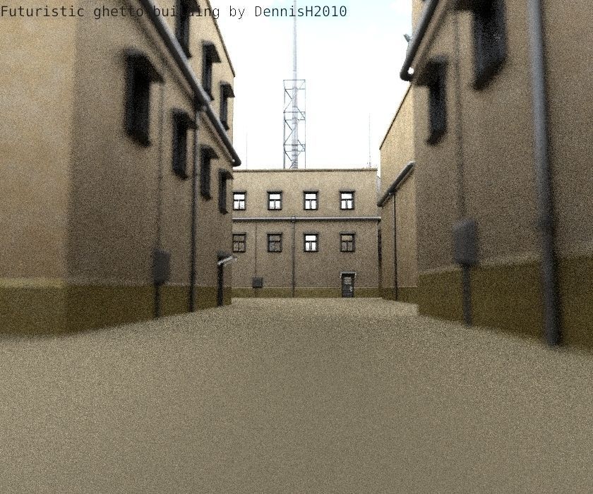 Futuristic Building  Low-poly 3D model_80