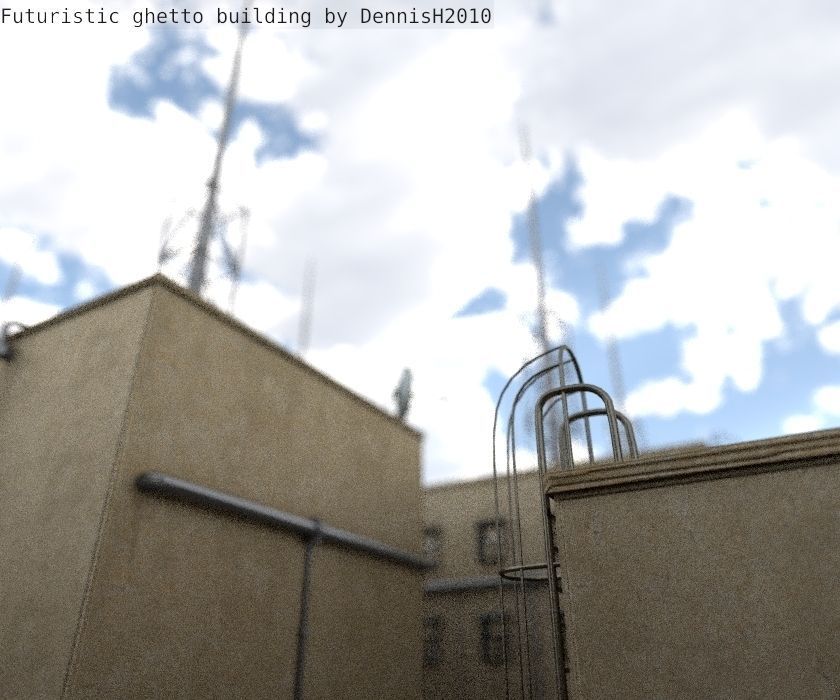 Futuristic Building  Low-poly 3D model_62