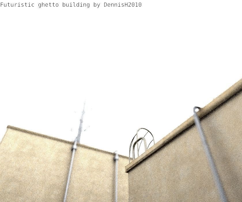 Futuristic Building  Low-poly 3D model_90