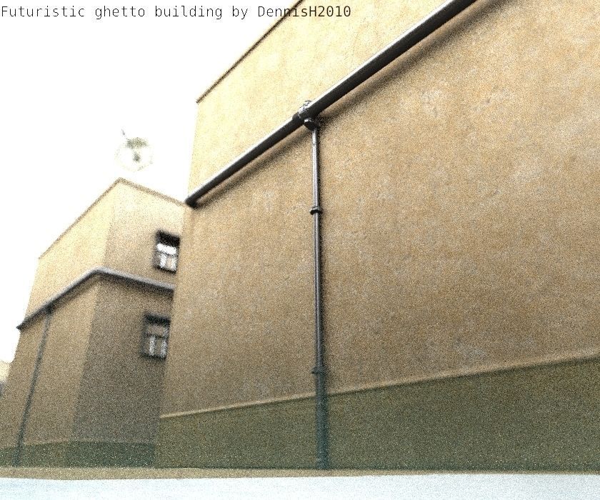 Futuristic Building  Low-poly 3D model_16