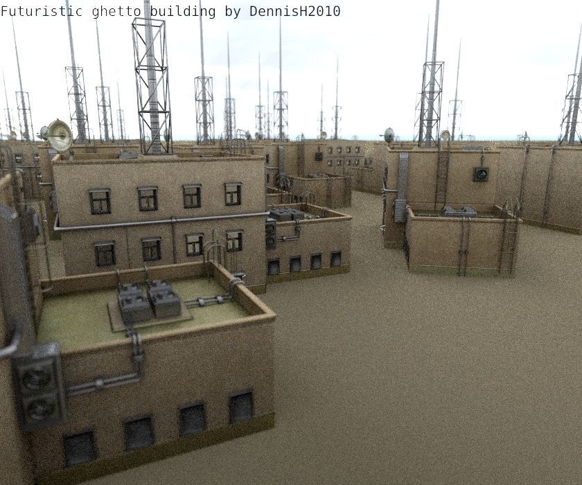 Futuristic Building  Low-poly 3D model_95