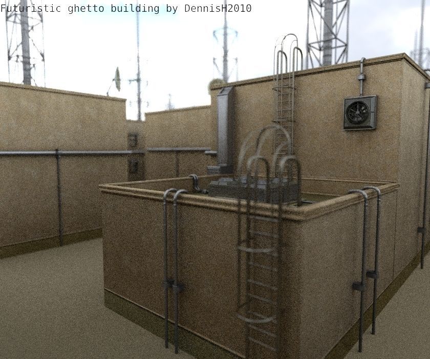 Futuristic Building  Low-poly 3D model_104