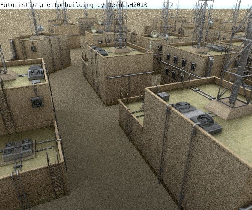 Futuristic Building  Low-poly 3D model_42